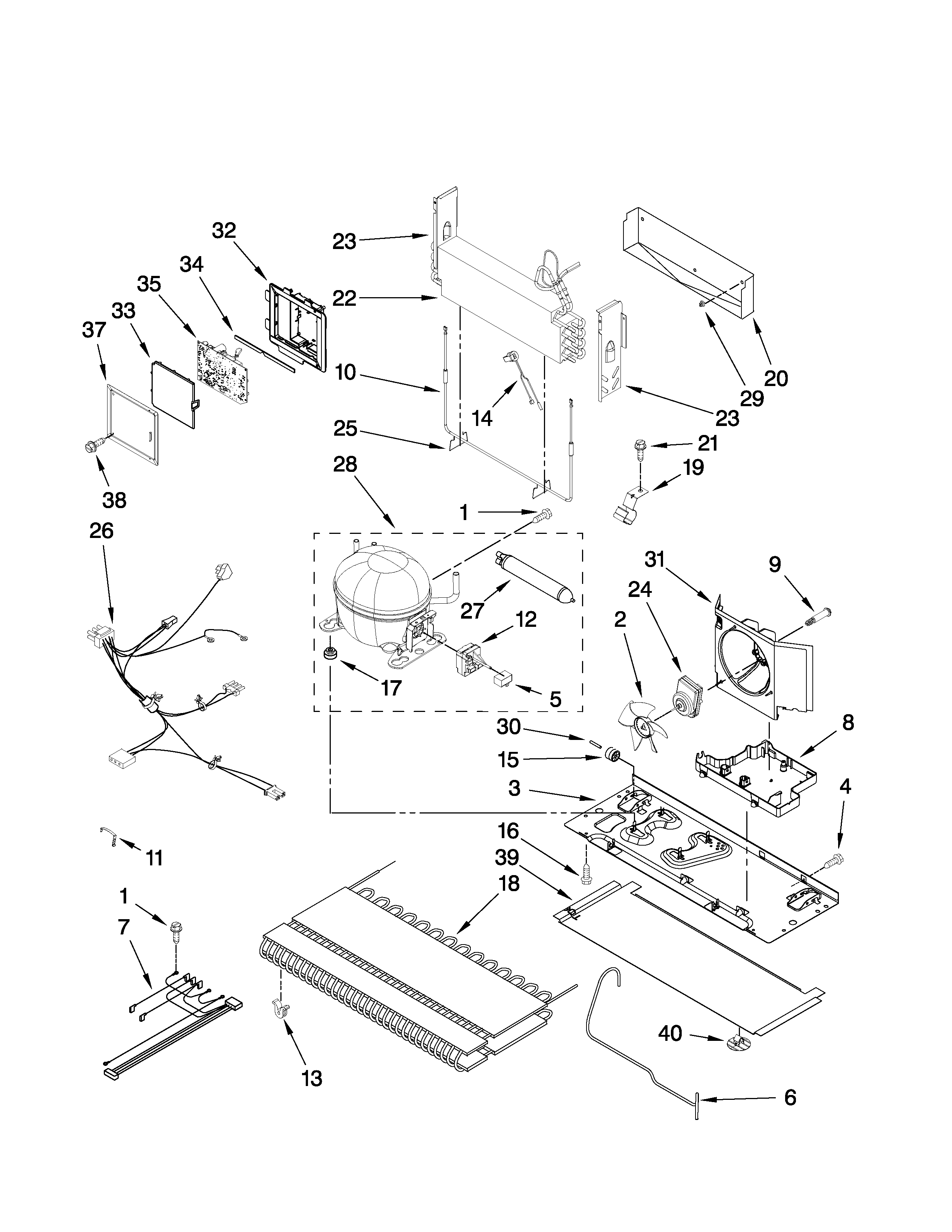 KitchenAid KBRS22EVBL2 unit parts diagram