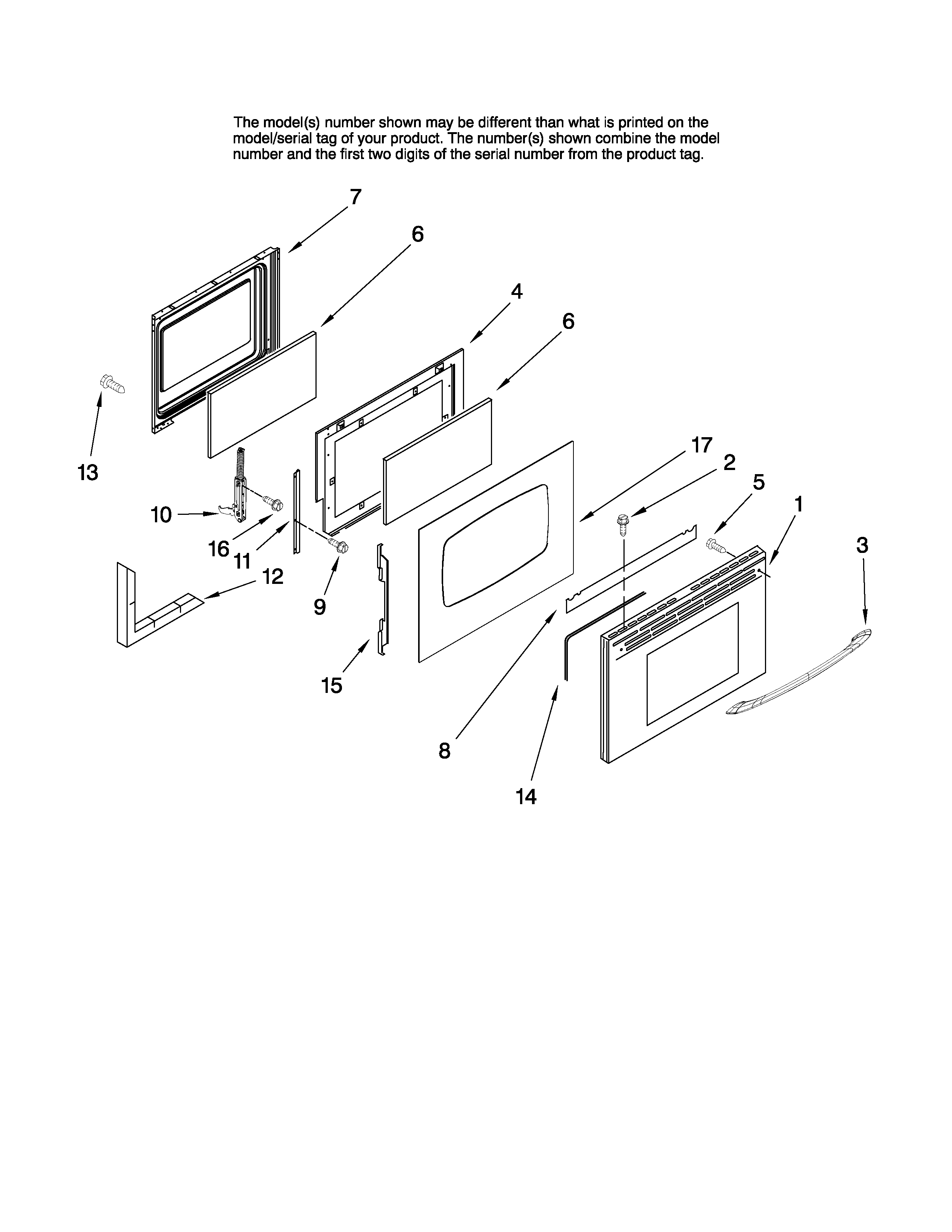 Maytag MERH865RAS16 door parts diagram