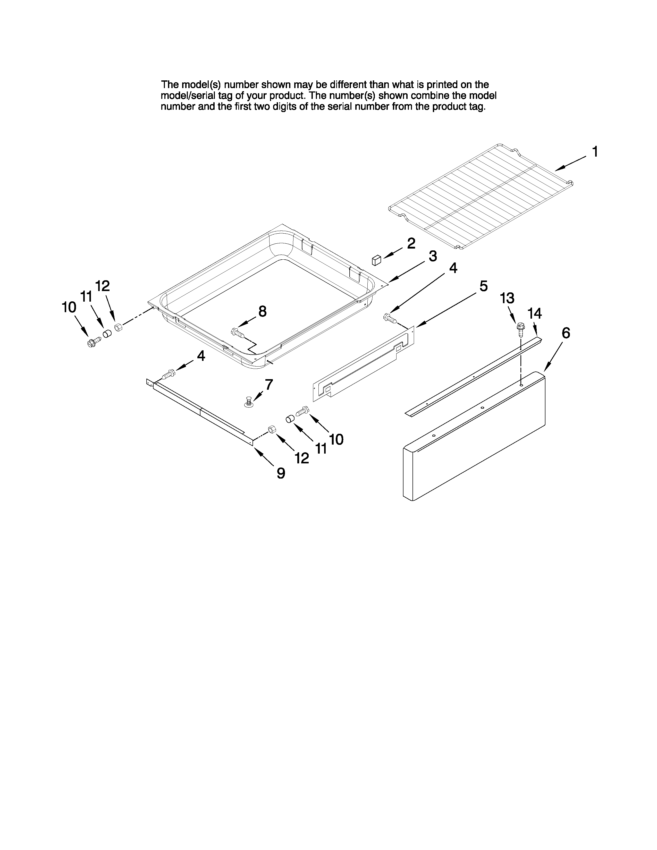 Maytag MERH865RAS16 drawer and rack parts diagram