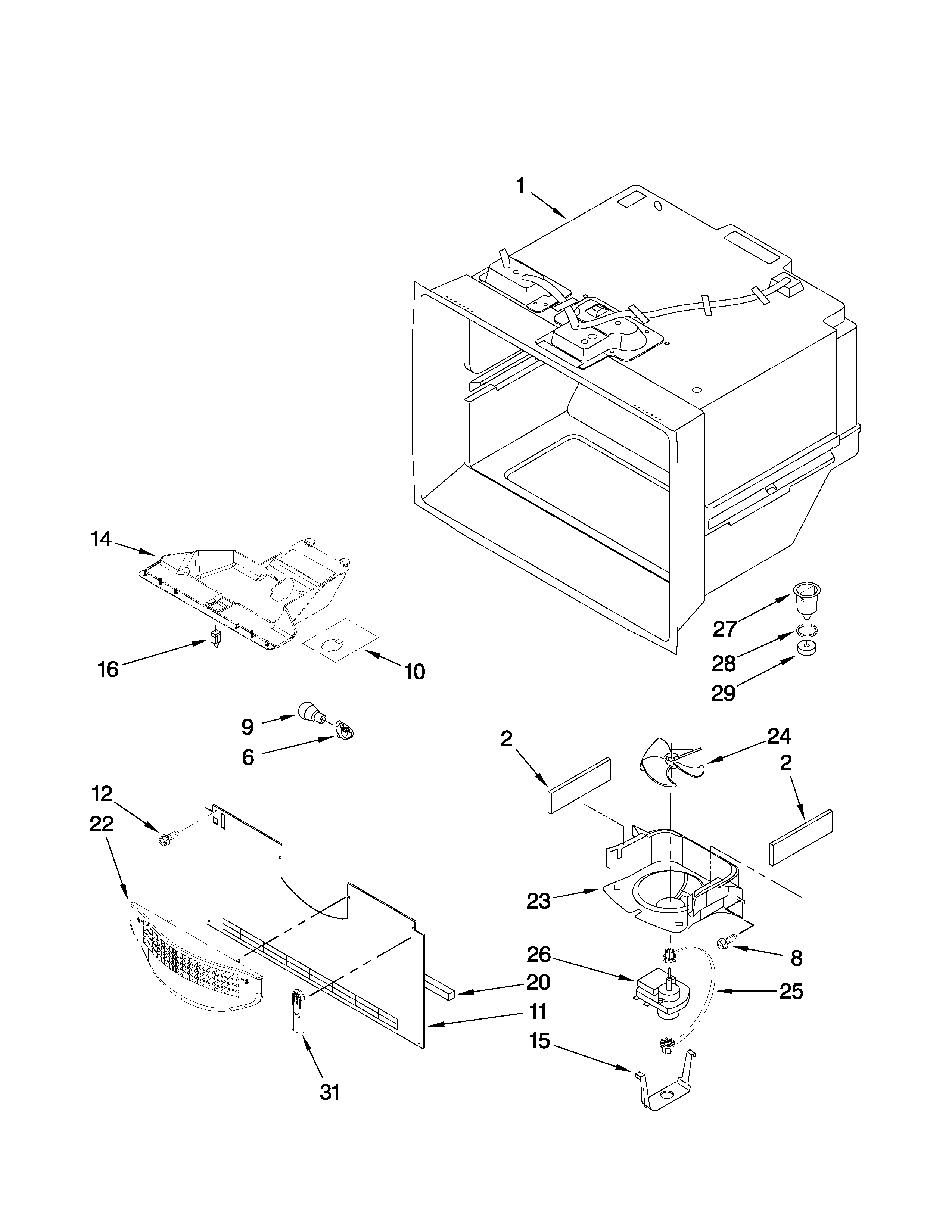 Maytag MBL1953WES2 freezer liner parts diagram