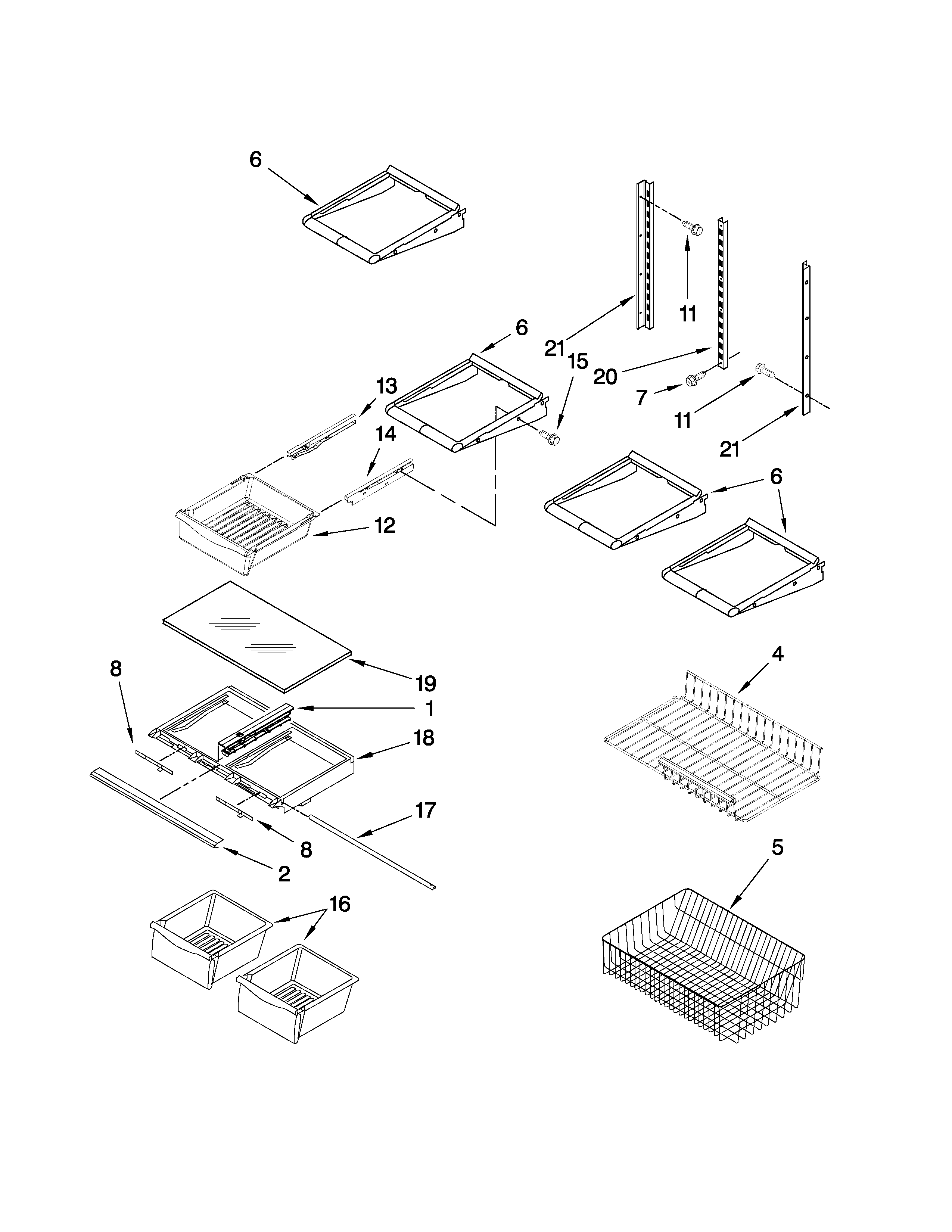 Maytag MBL1953WES2 shelf parts diagram