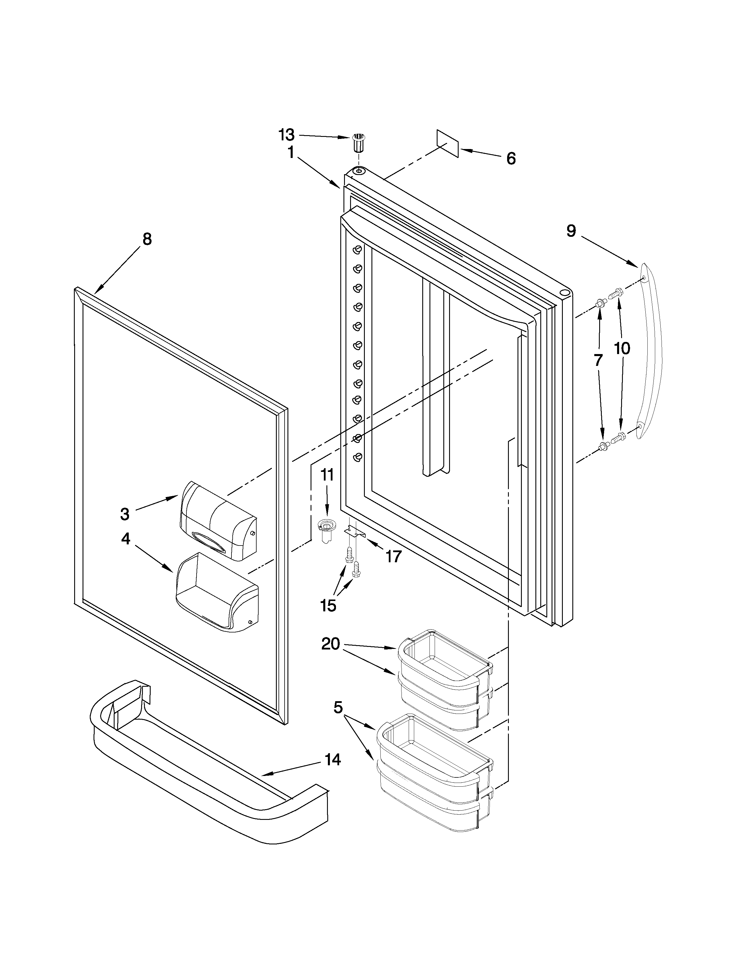 Amana ABB1924WED0 refrigerator door parts diagram