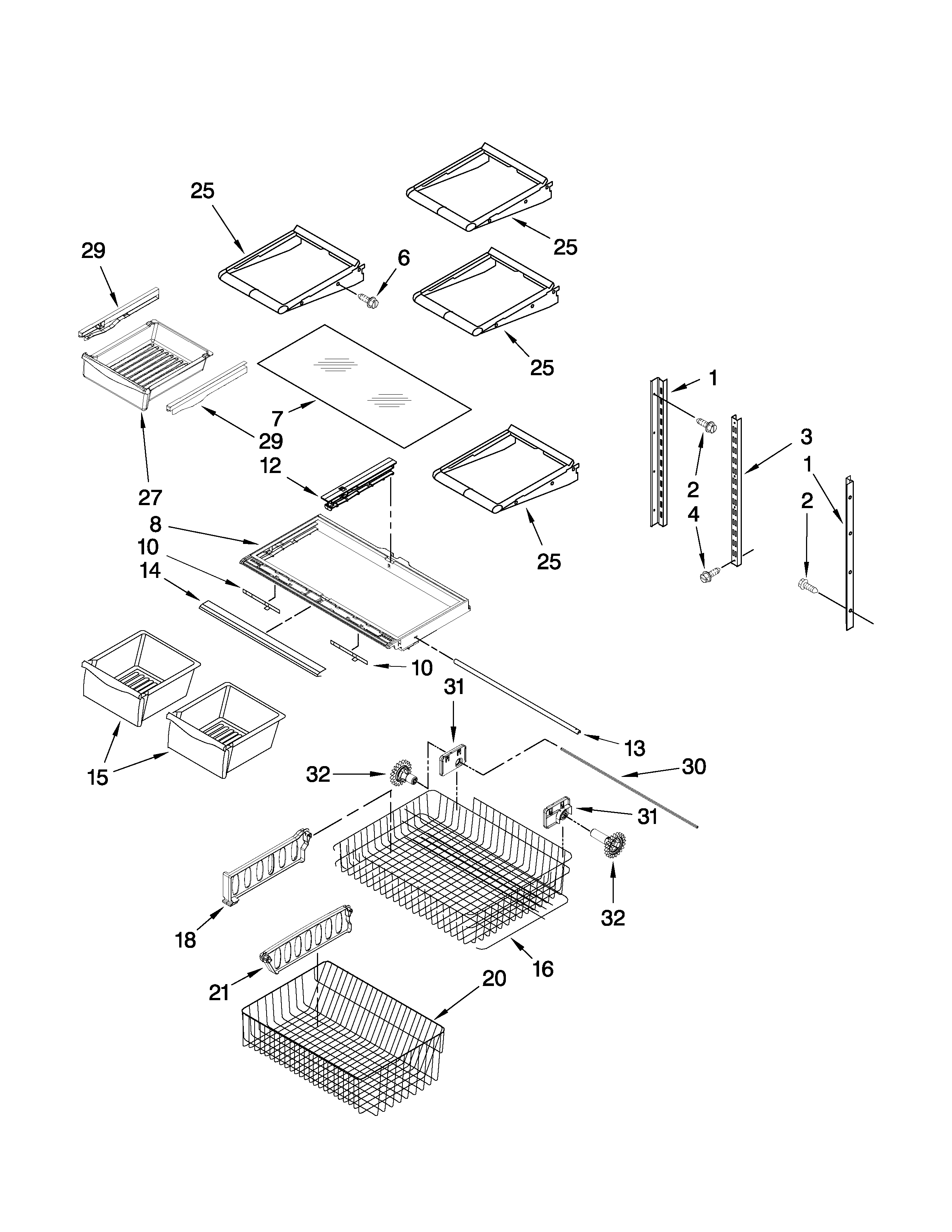 Amana ABB1924WED0 shelf parts diagram