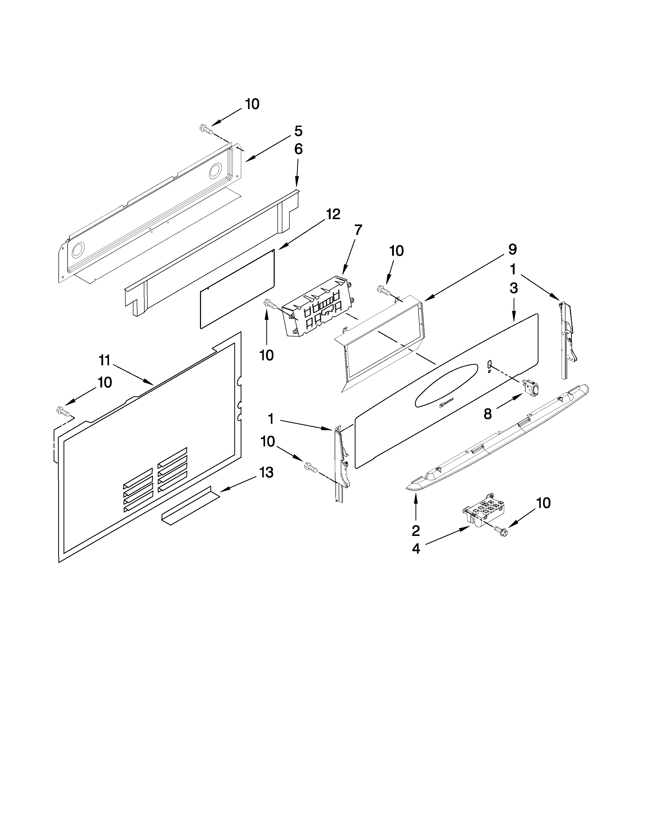 Maytag MGR5765QDQ2 control panel parts diagram