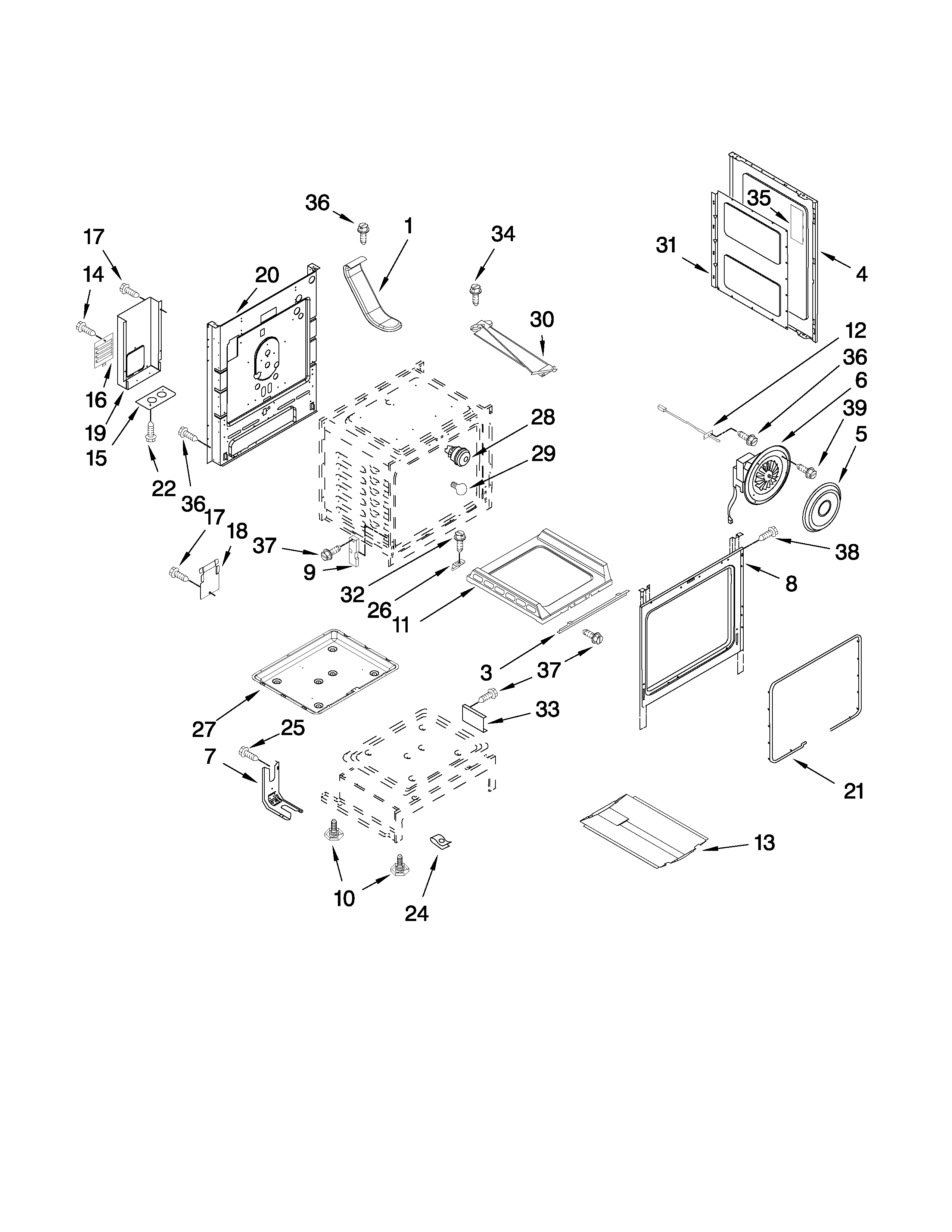 Maytag MGR5765QDQ2 chassis parts diagram