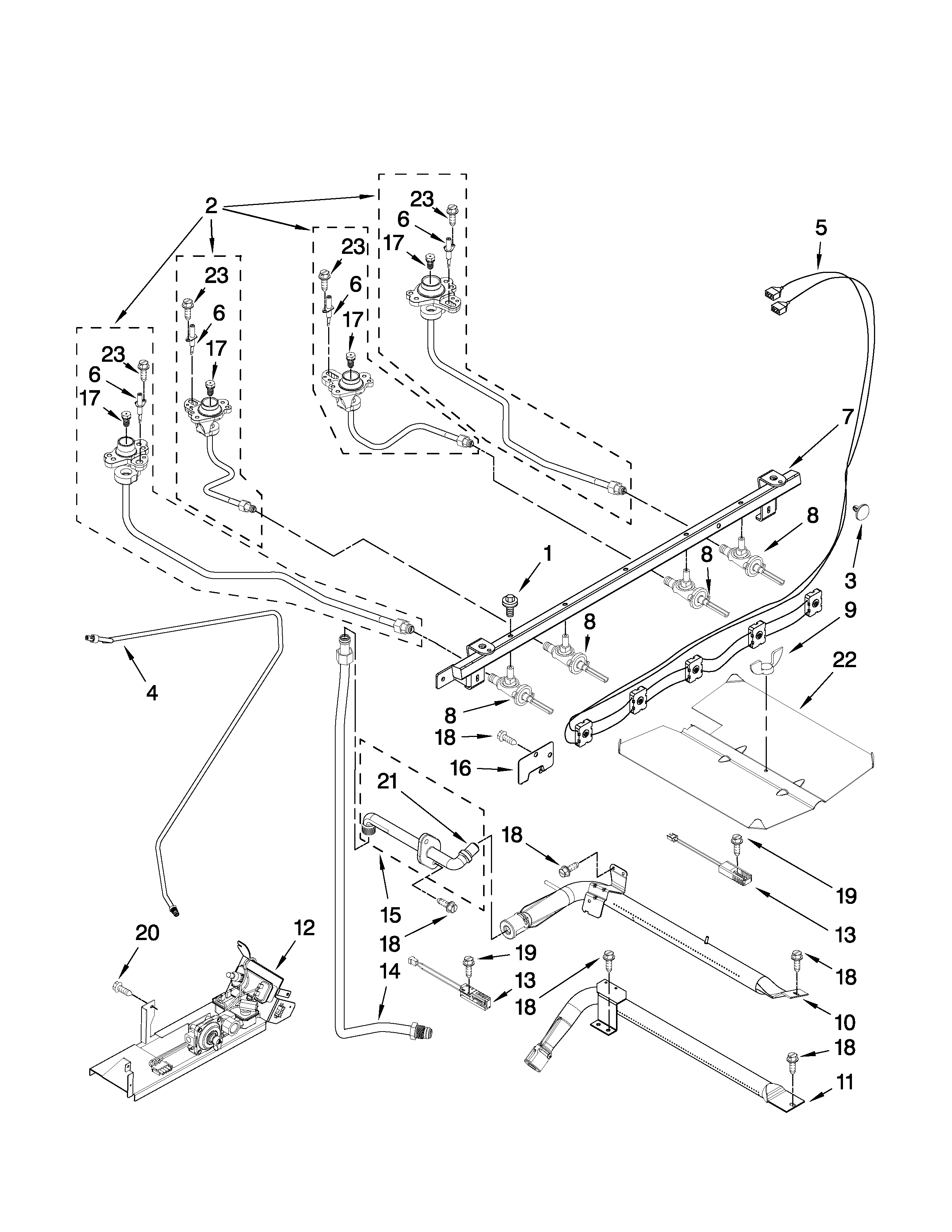 Maytag MGR5765QDQ2 manifold parts diagram
