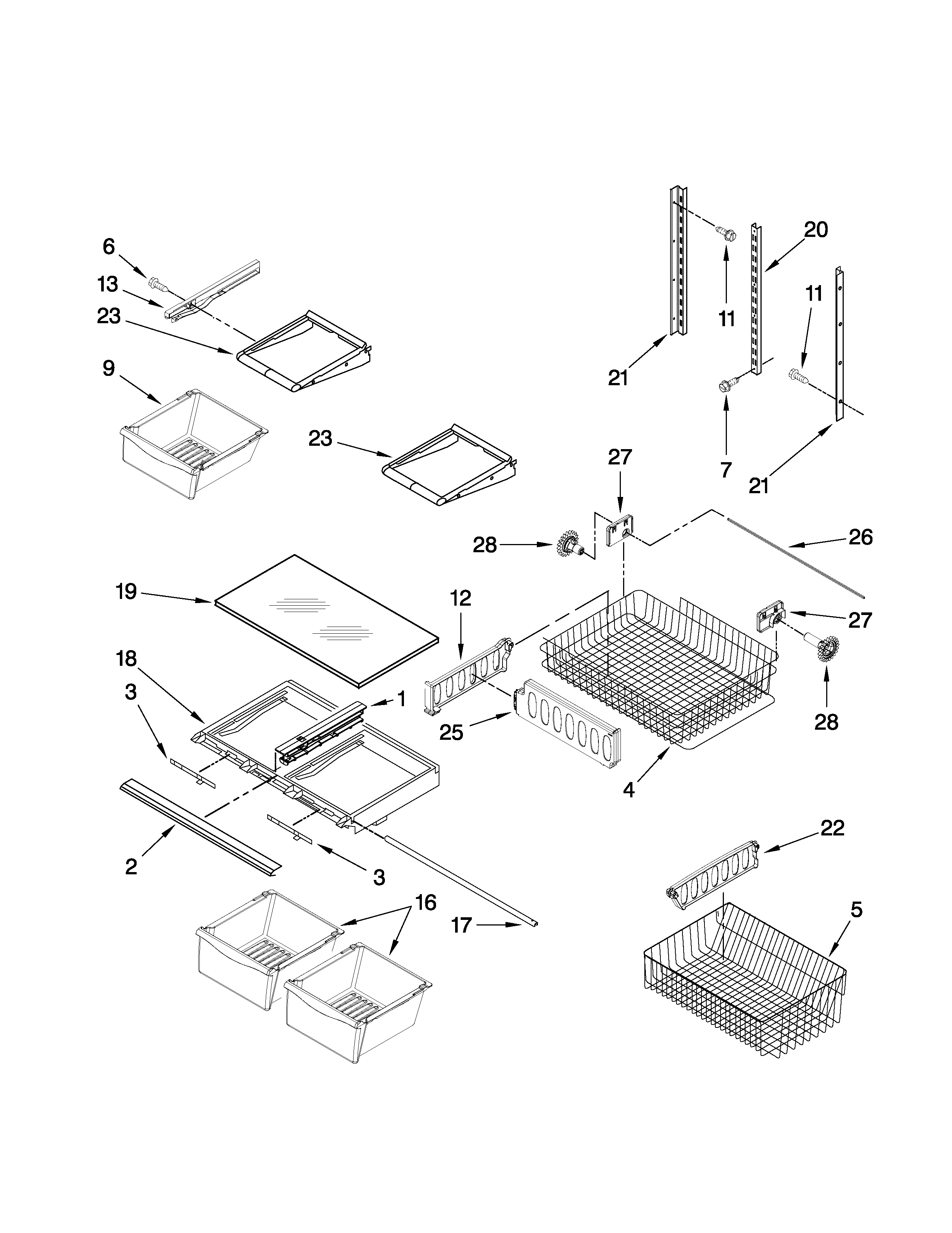 Amana ABB2224WES0 shelf parts diagram