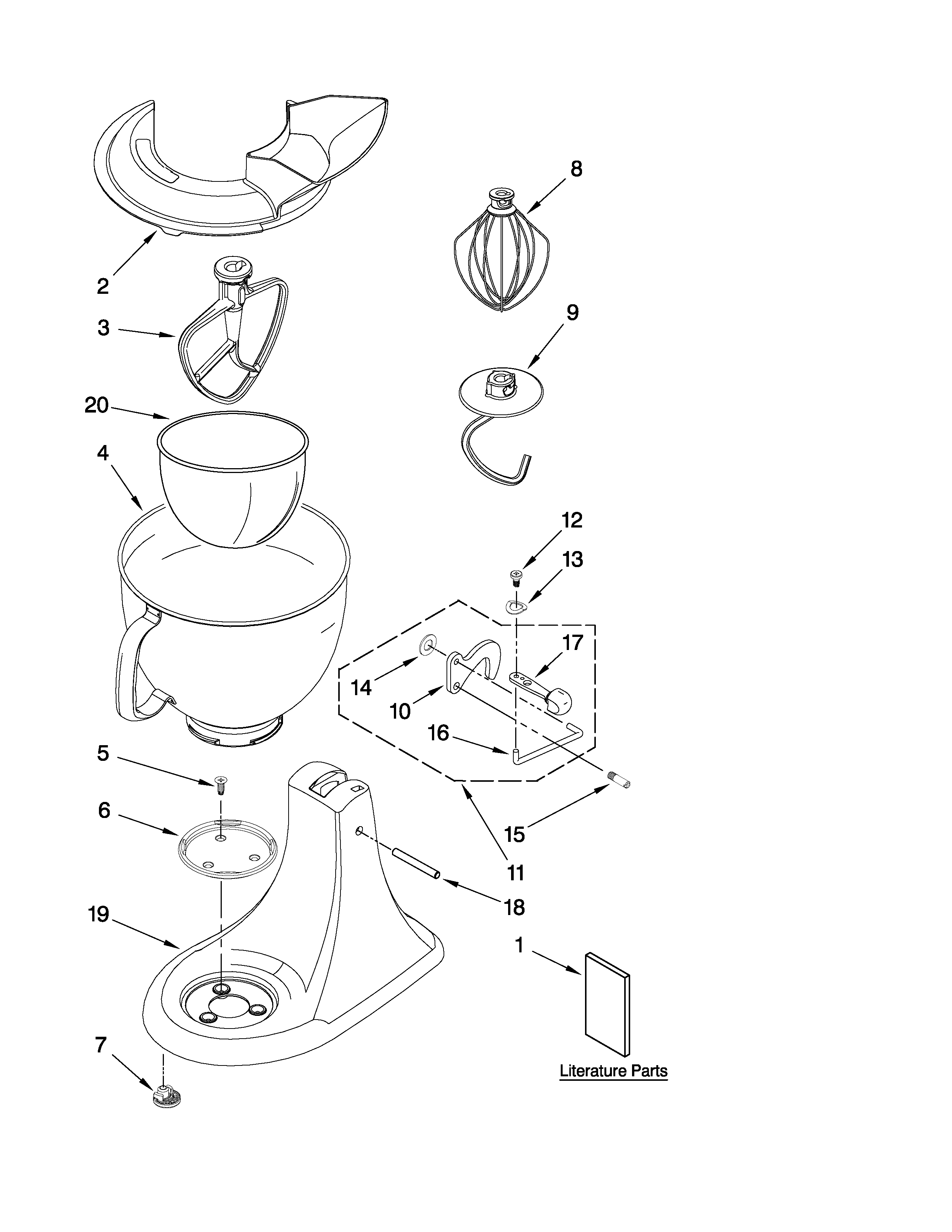 KitchenAid KSM160APSCA0 base and pedestal unit diagram