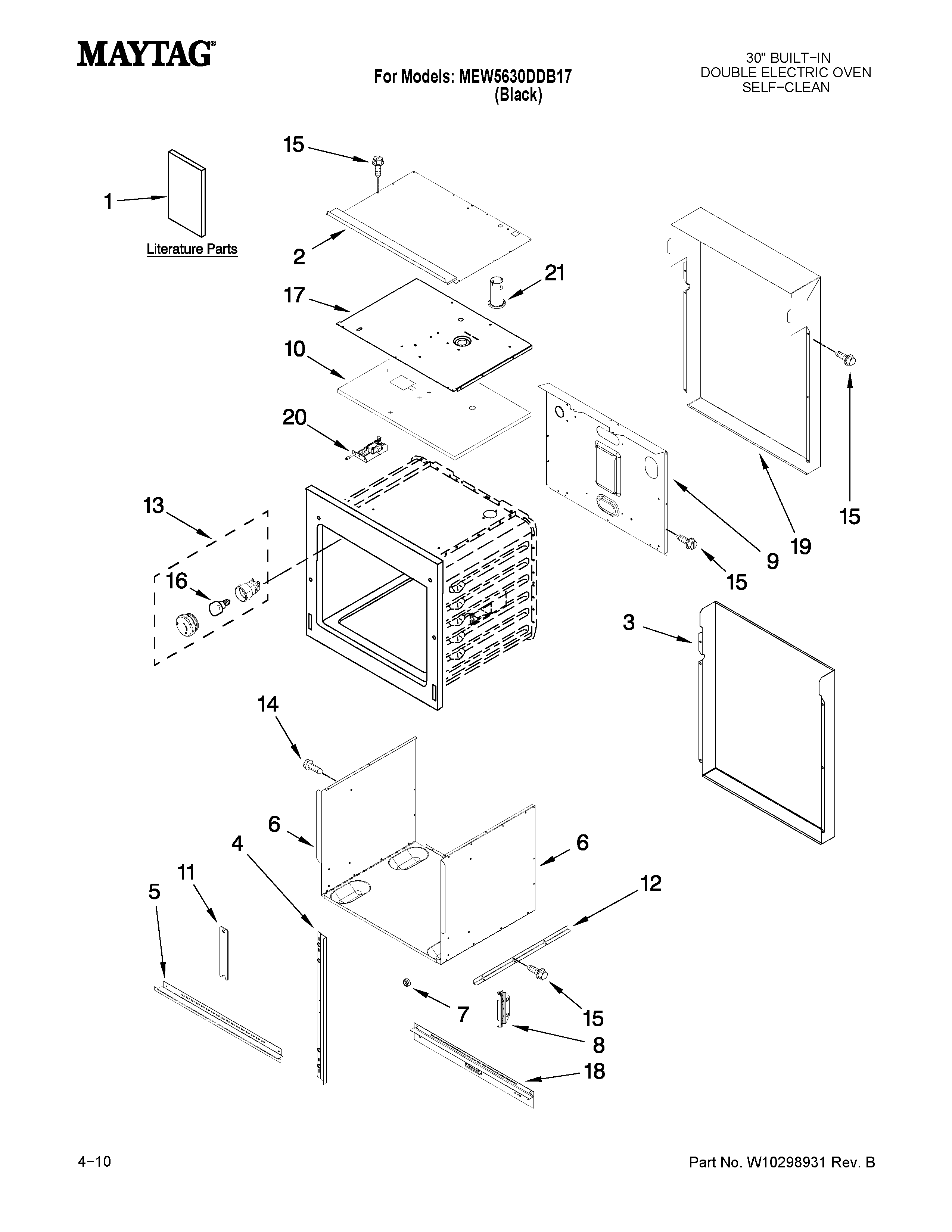 Maytag MEW5630DDB17 oven parts diagram