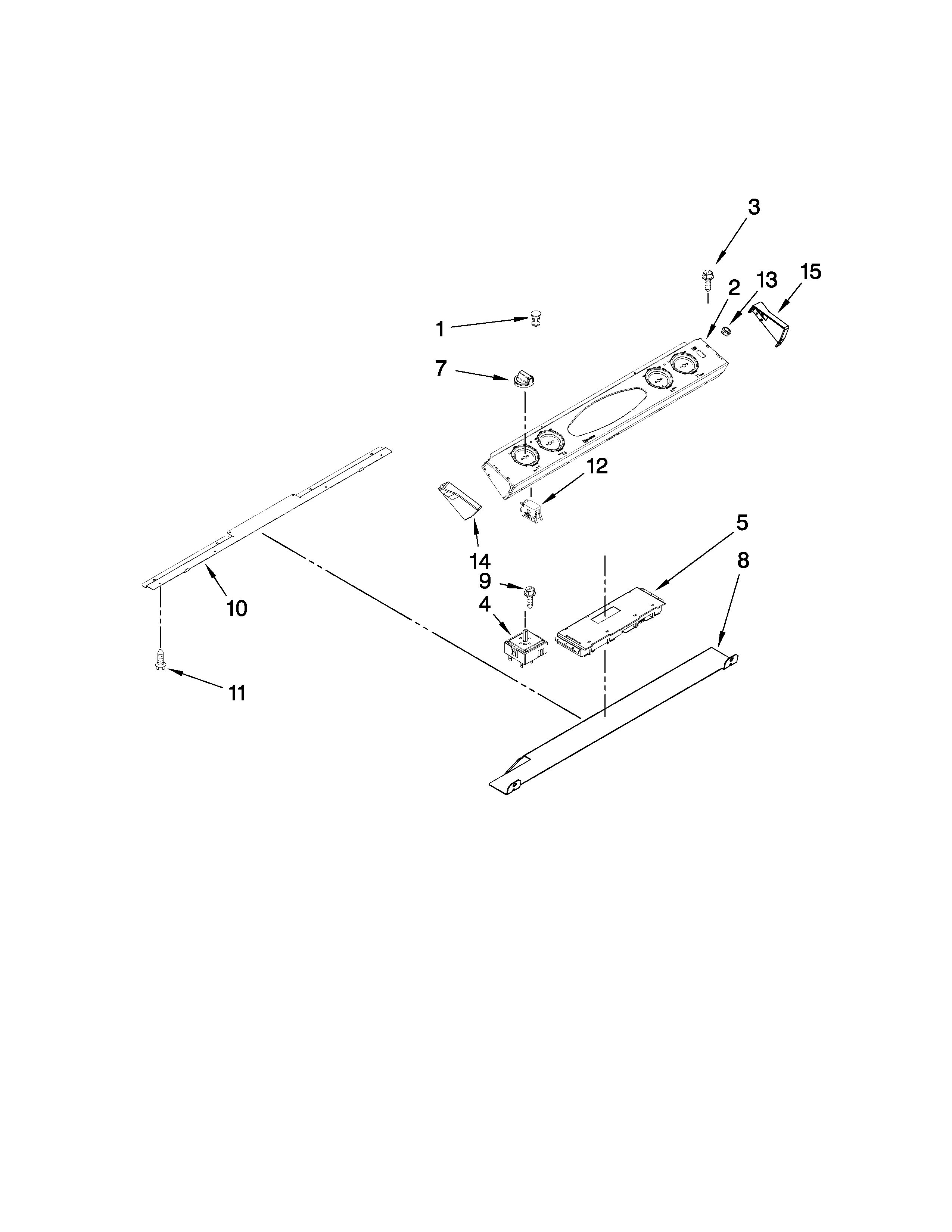 Maytag MES5752BAW15 control panel parts diagram