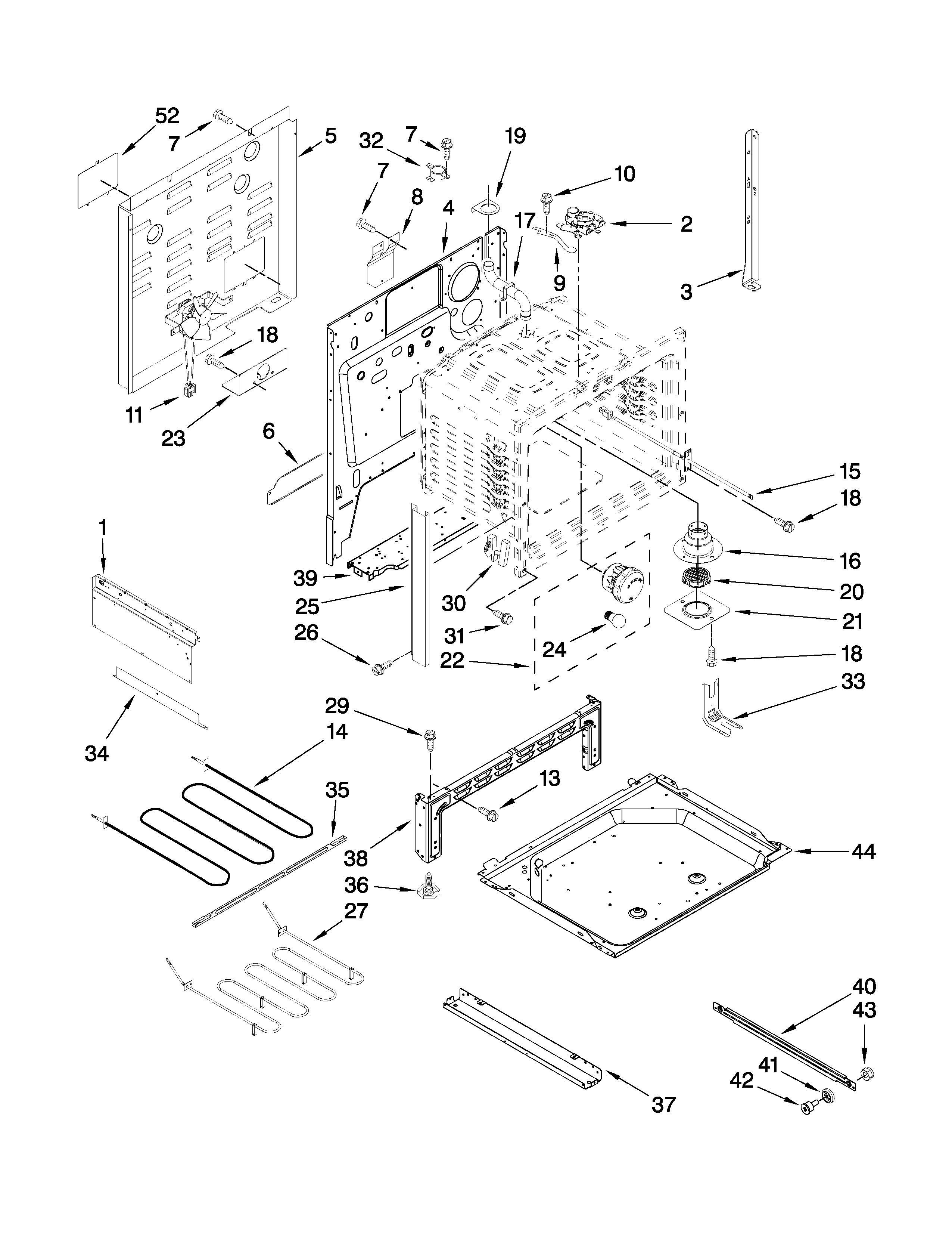 Maytag MES5752BAW15 chassis parts diagram