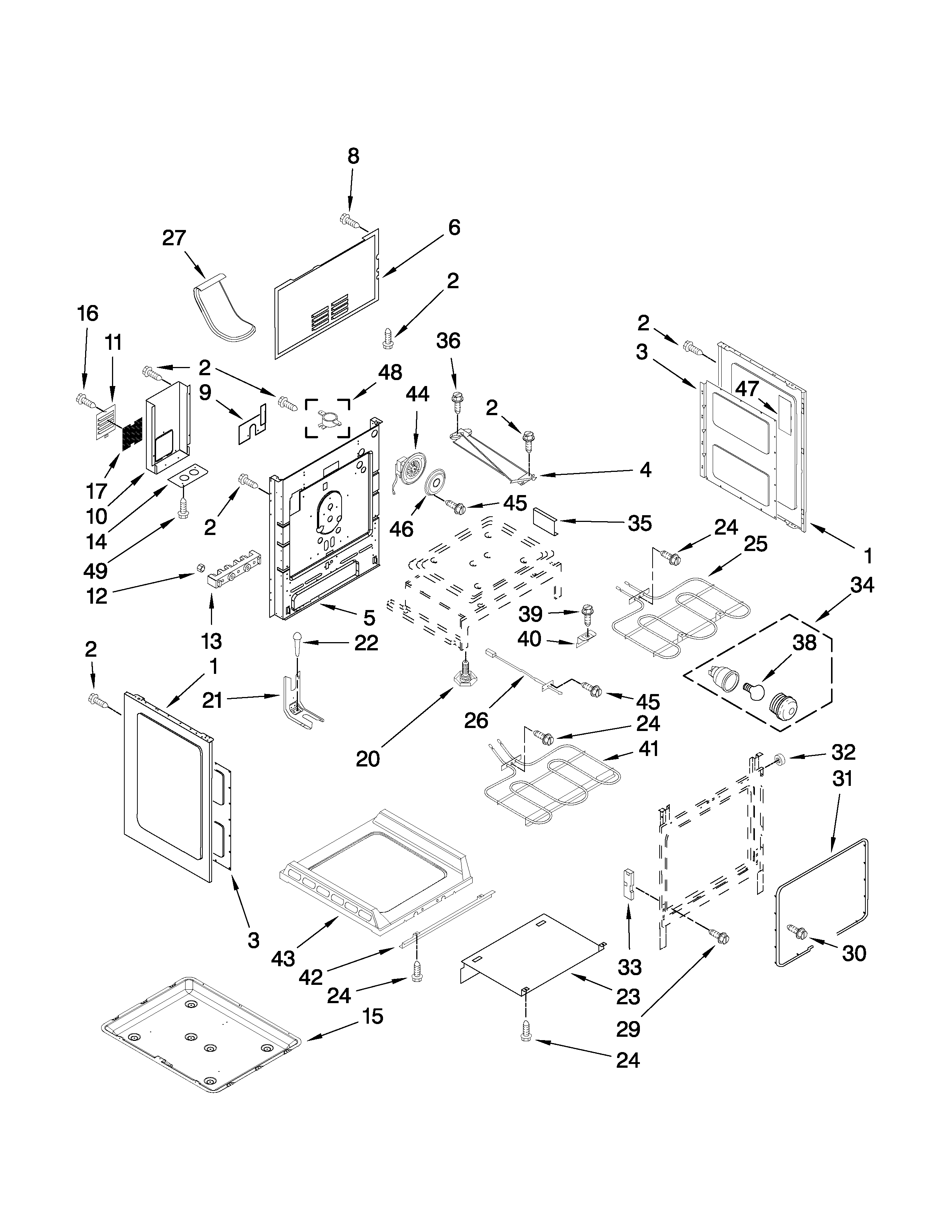 Maytag MER8875WB1 chassis parts diagram