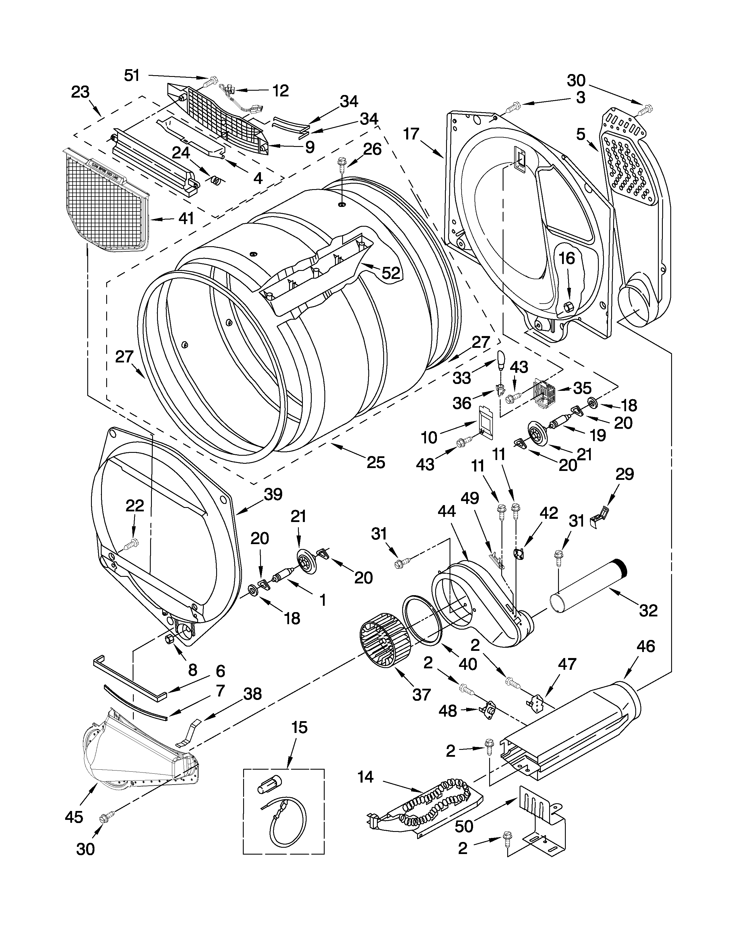 Maytag MEDX500XW0 bulkhead parts diagram