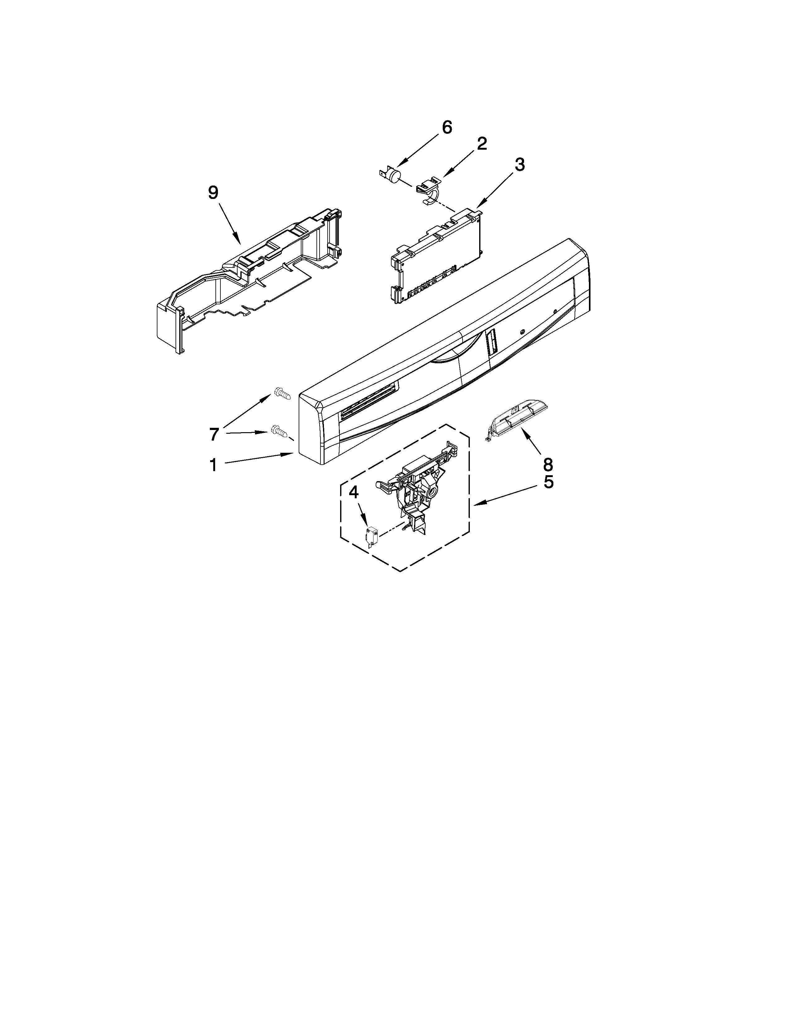 Amana ADB1400AWD0 control panel parts diagram
