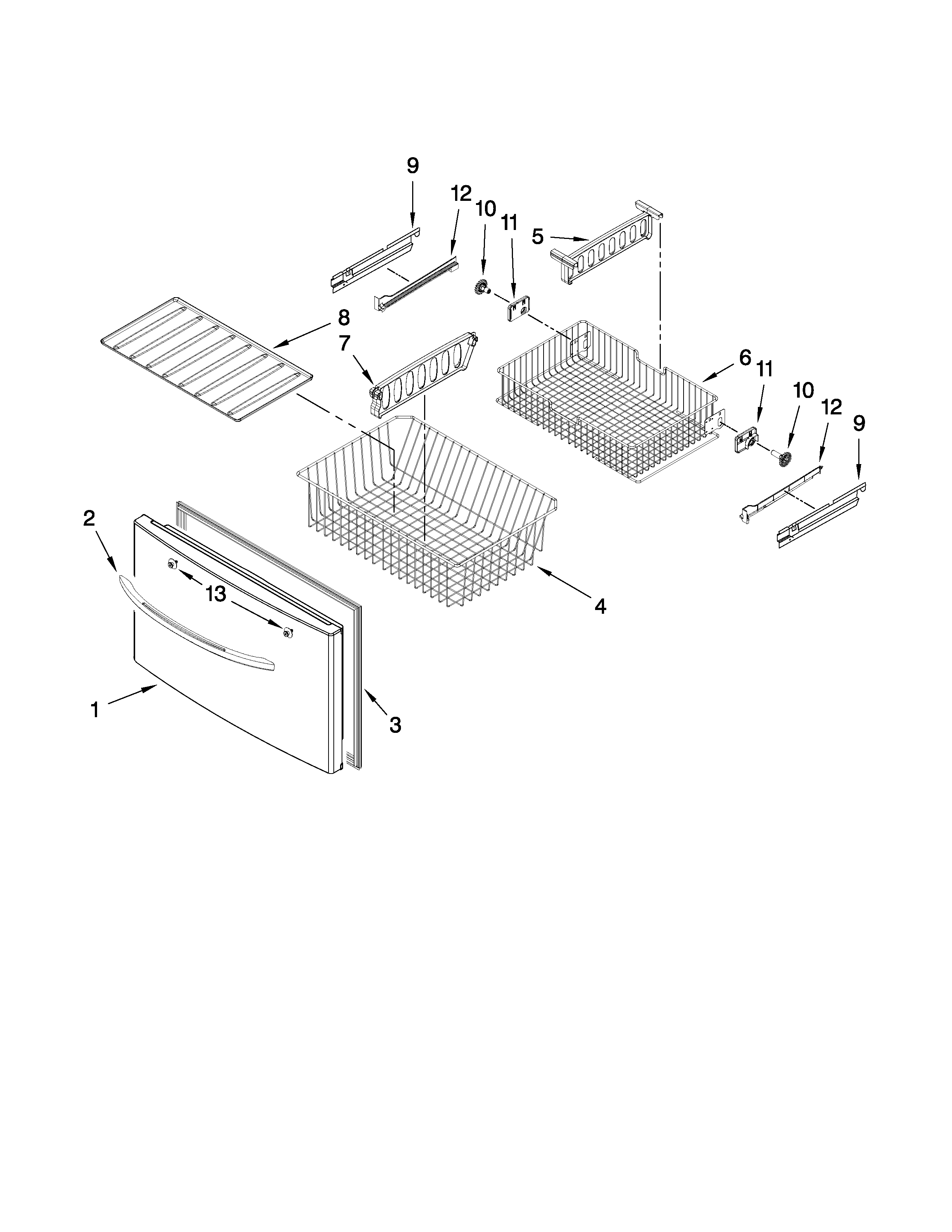 Whirlpool GI5FSAXVS02 freezer door parts diagram
