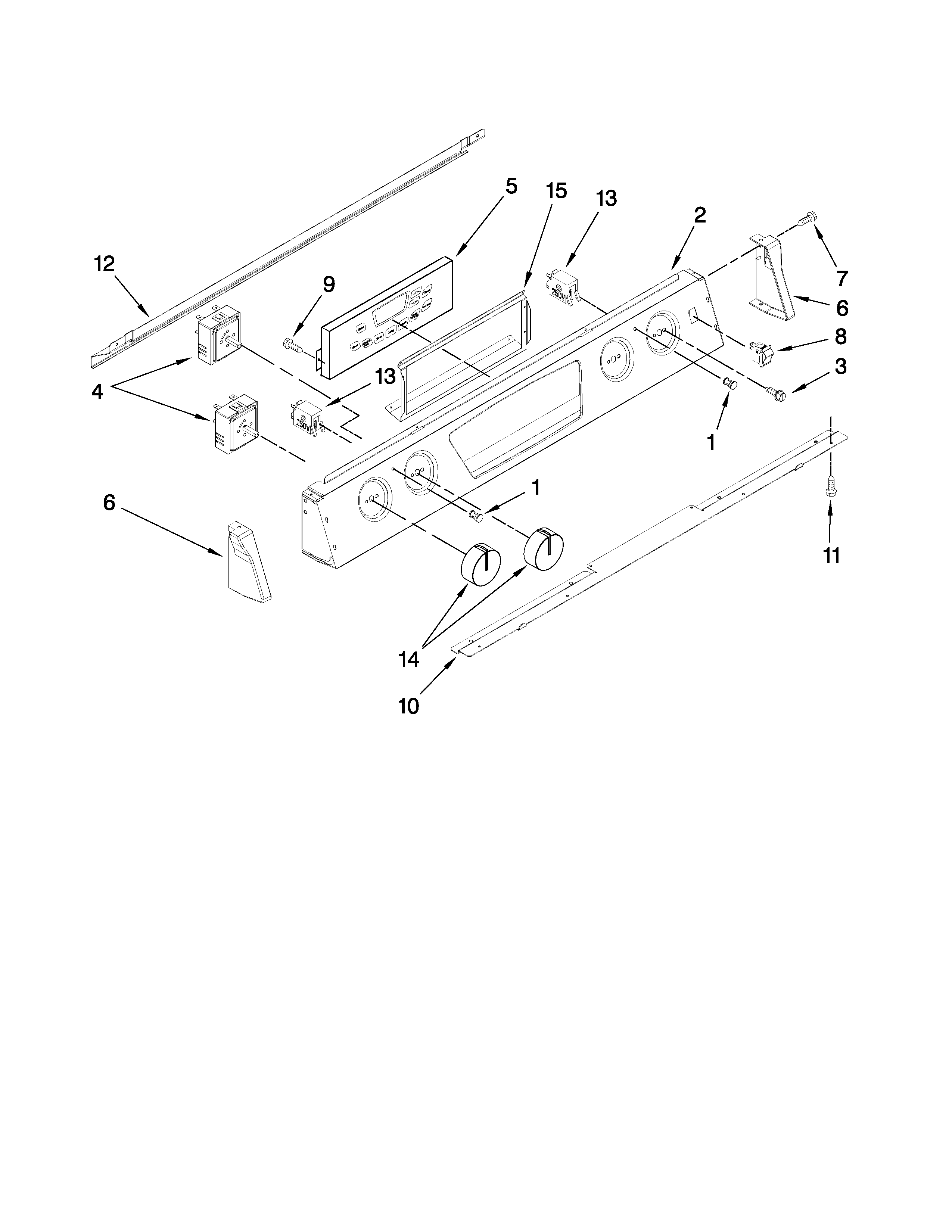 Ikea YISE630WS00 control panel parts diagram