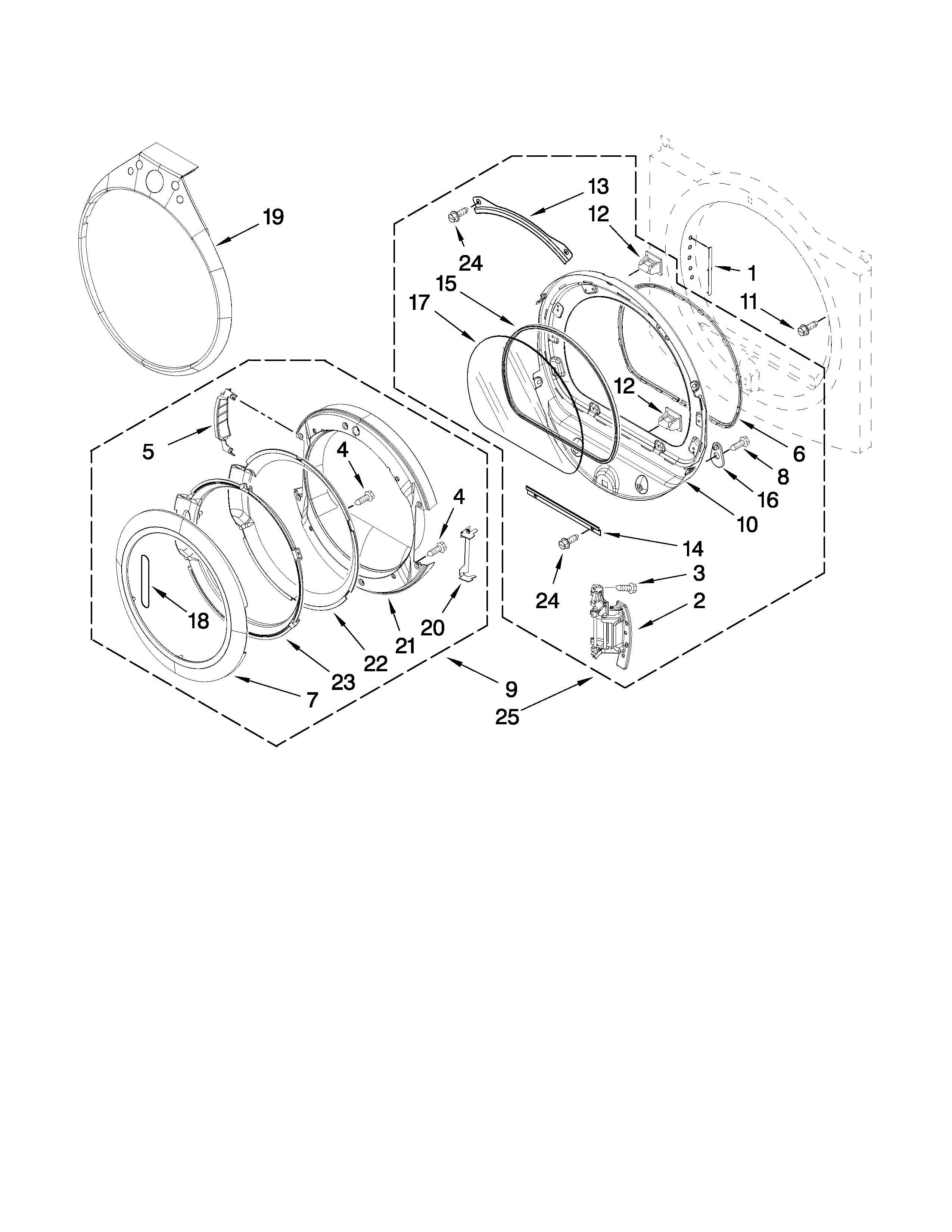 Whirlpool YWED9470WR1 door parts diagram