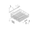 Whirlpool DU1300XTVB2 upper rack and track parts diagram