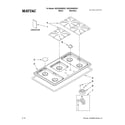 Maytag MGC5536BDS21 cooktop, burner and grate parts diagram