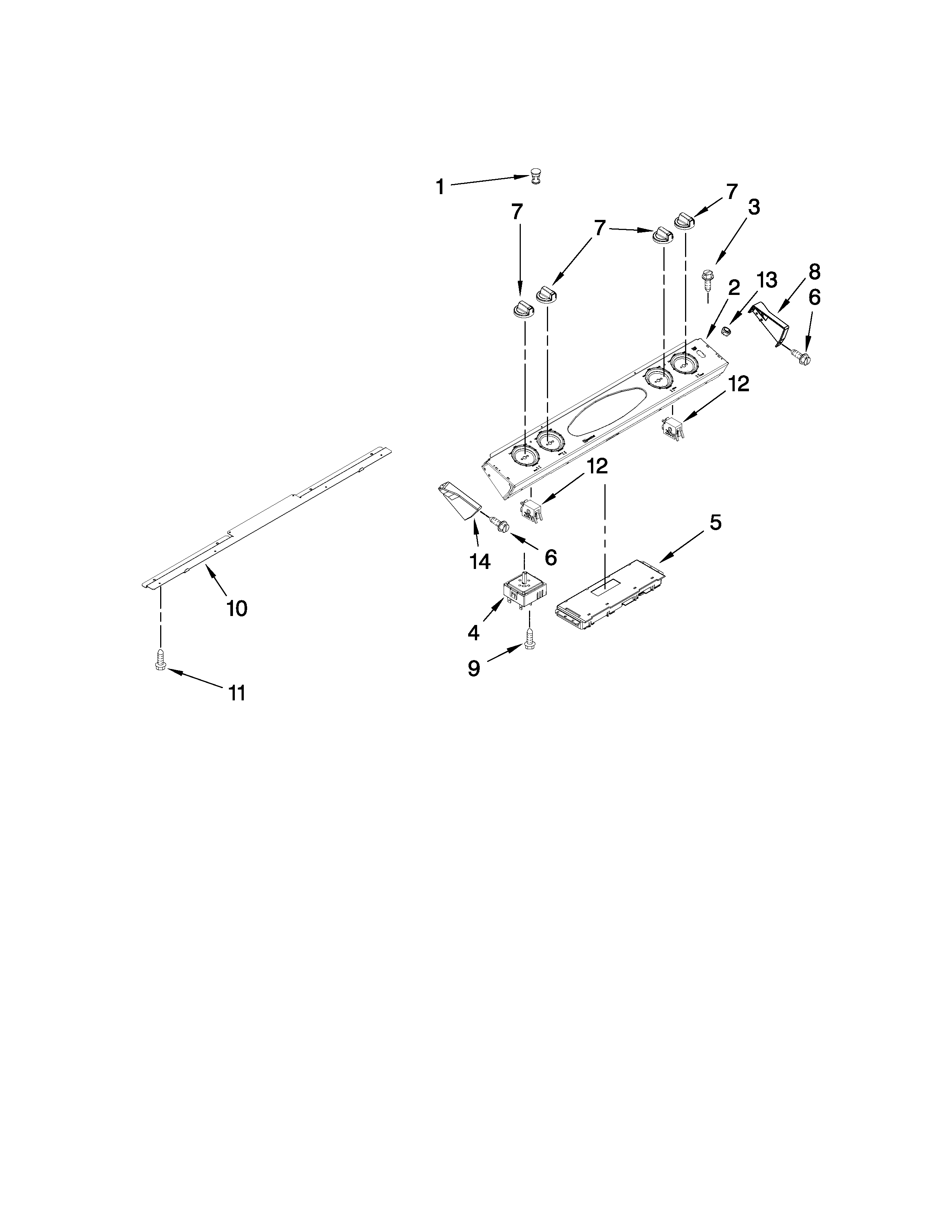 Maytag MES5552BAB16 control panel parts diagram