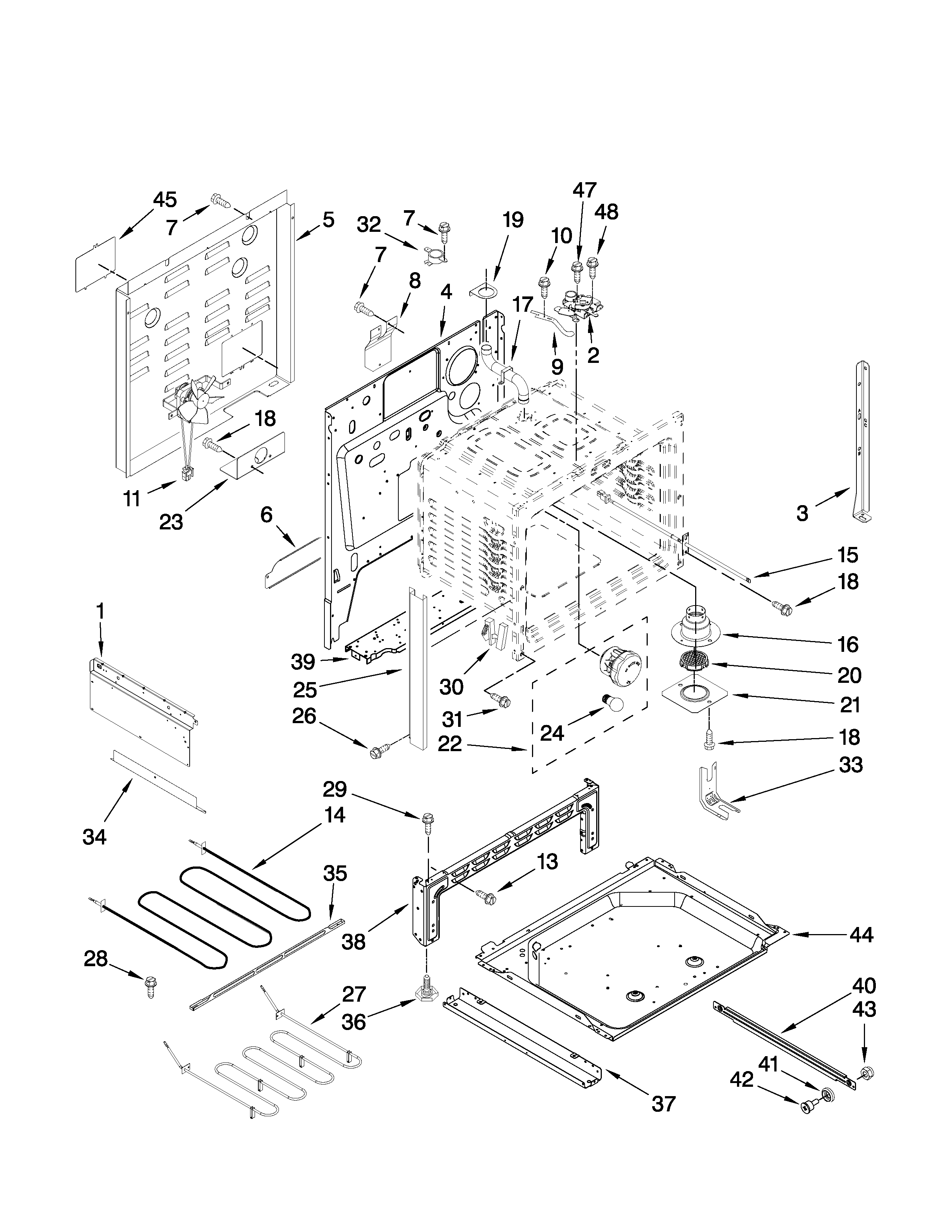Maytag MES5552BAB16 chassis parts diagram