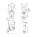 Maytag MVWB850WQ1 motor, basket and tub parts diagram