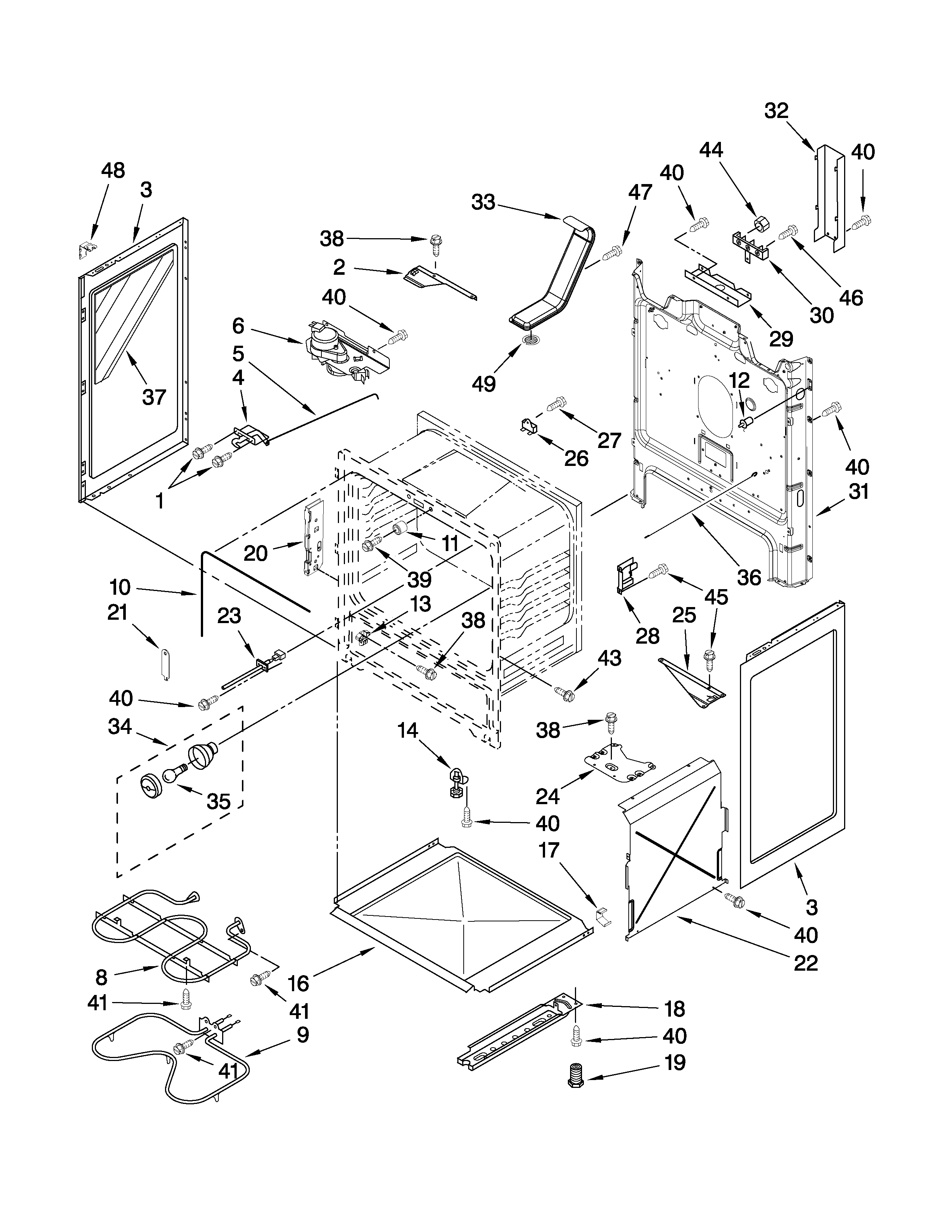 Estate TES355MQ4 chassis parts diagram