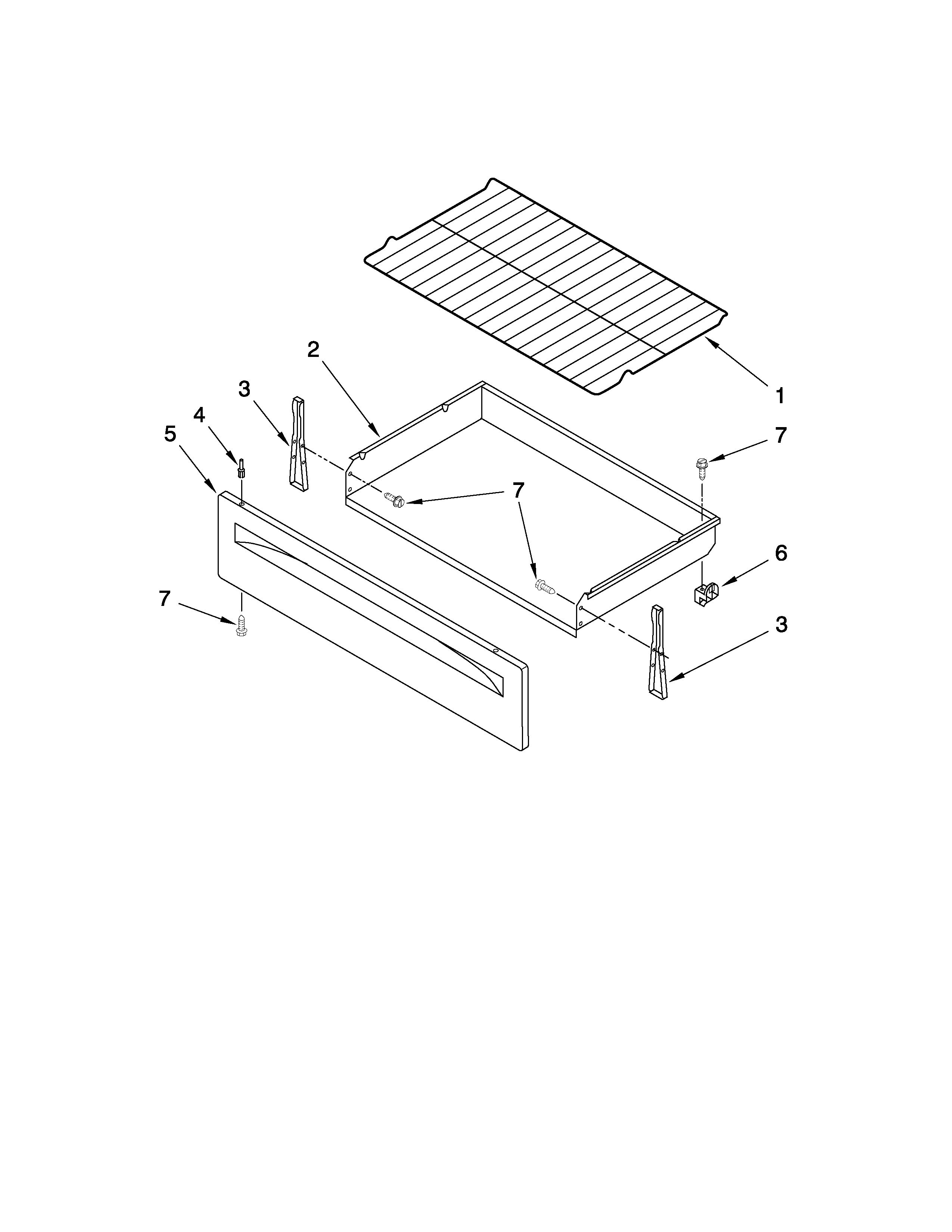 Estate TES355MQ5 drawer & broiler parts diagram