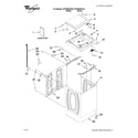 Whirlpool WTW5500XL0 top and cabinet parts diagram