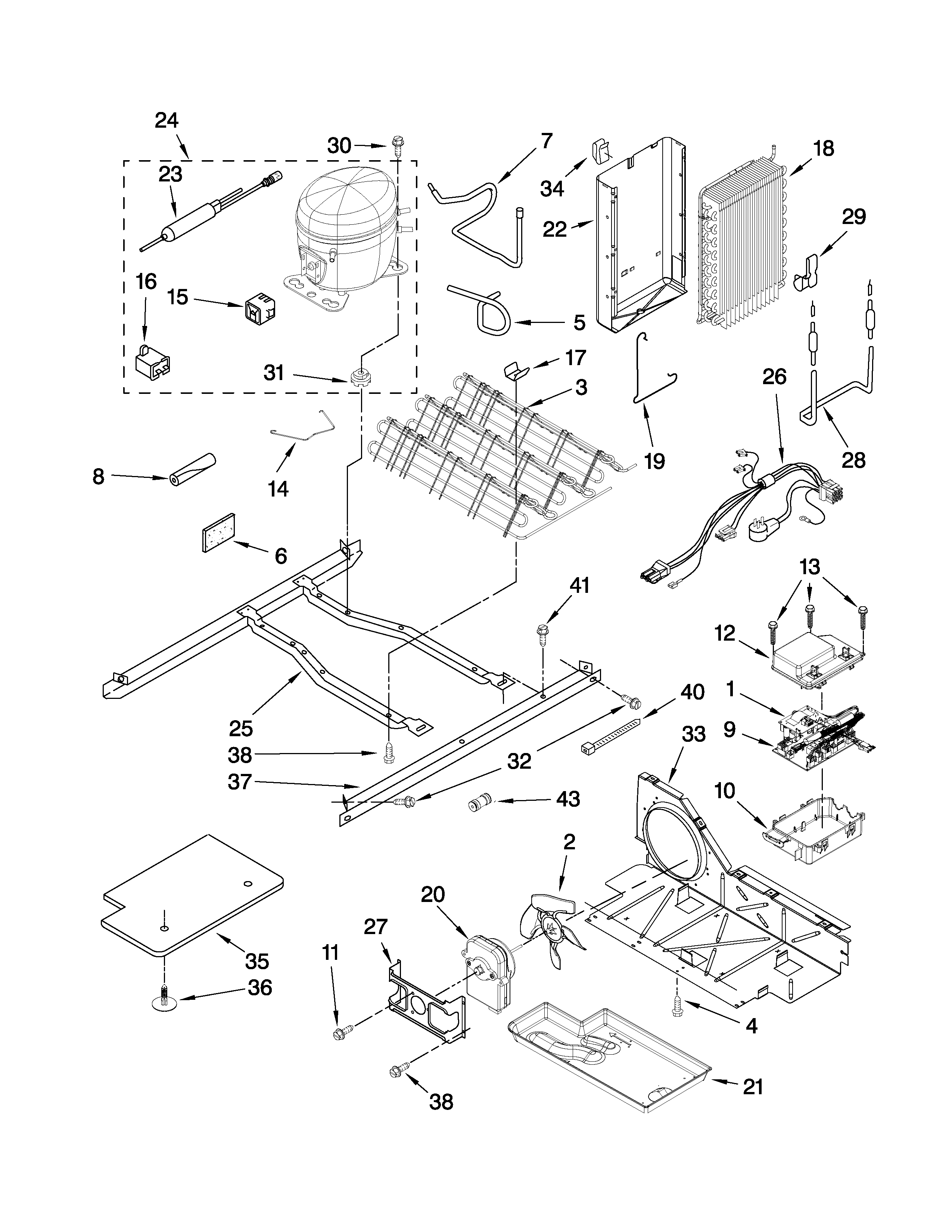 KitchenAid KSRL25FXWH00 unit parts diagram
