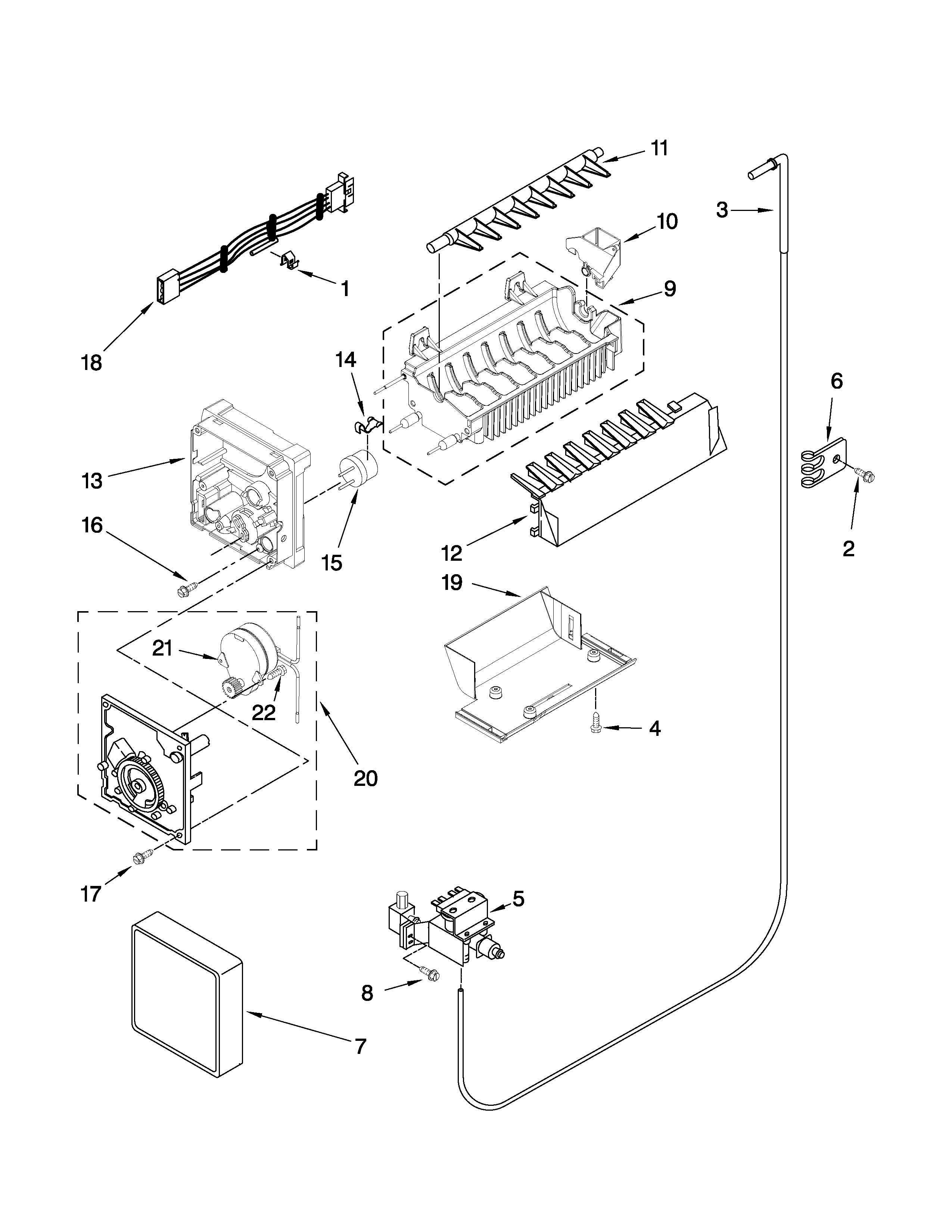 KitchenAid KSRL25FXWH00 icemaker parts diagram