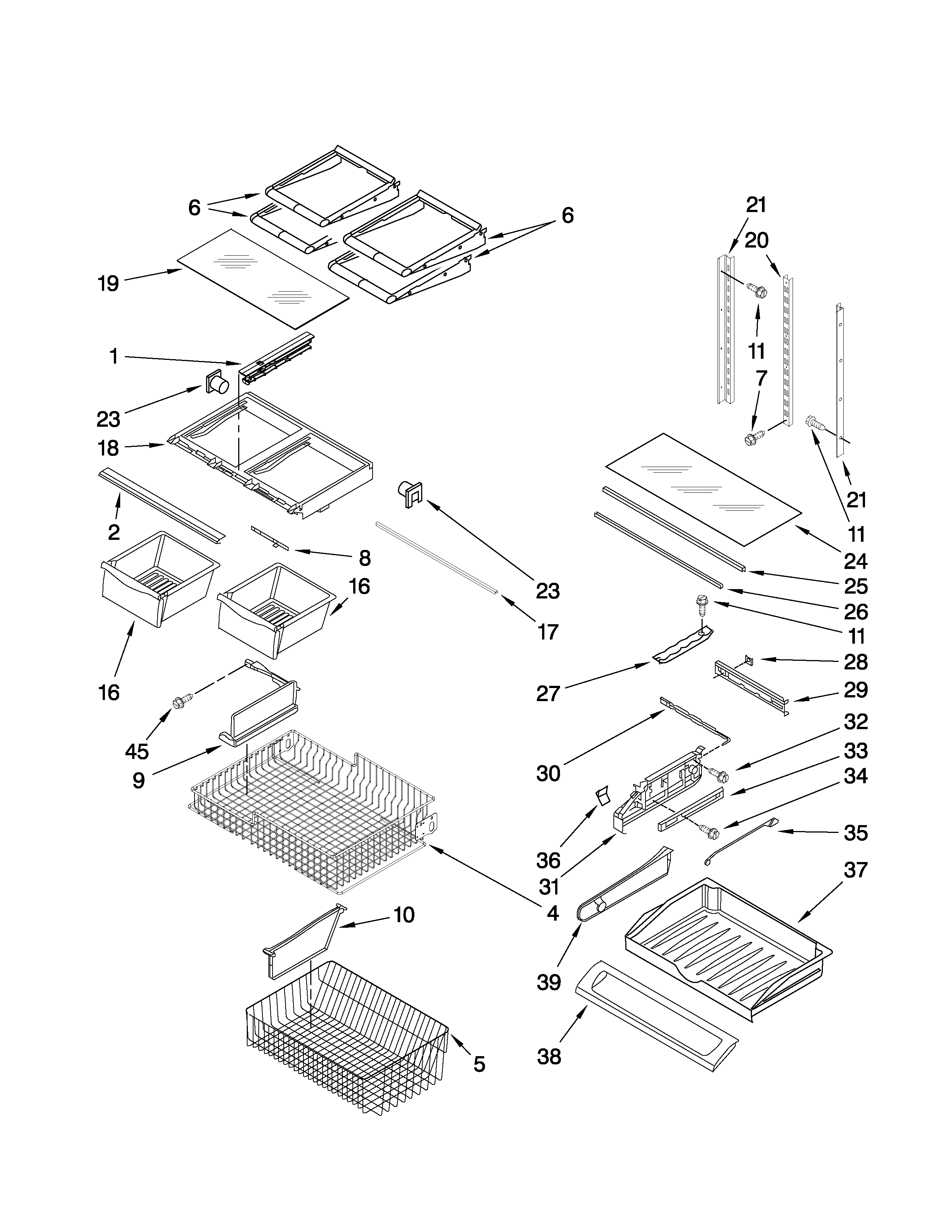 Amana AFF2534FEB2 shelf parts diagram