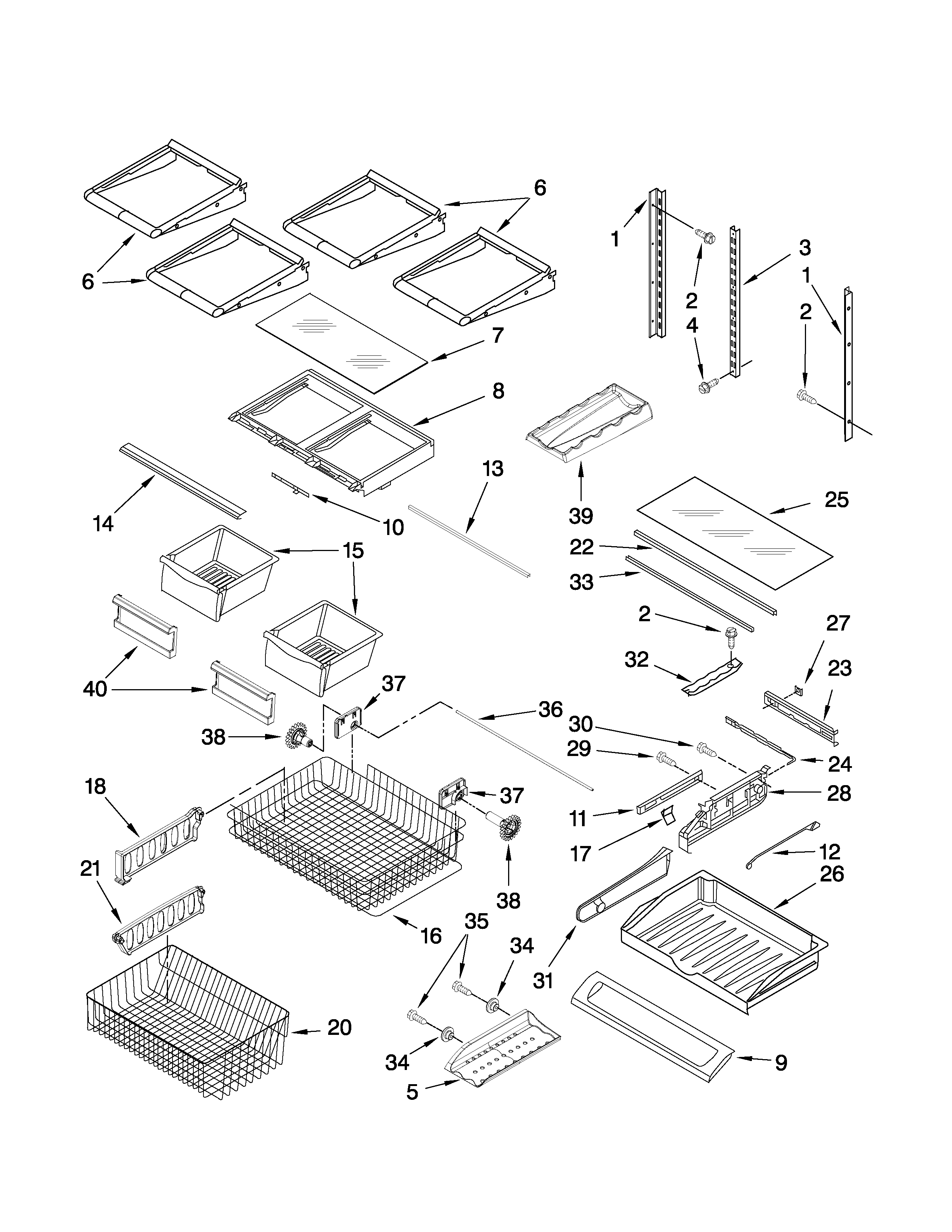 Amana GB2026REKS7 shelf parts diagram