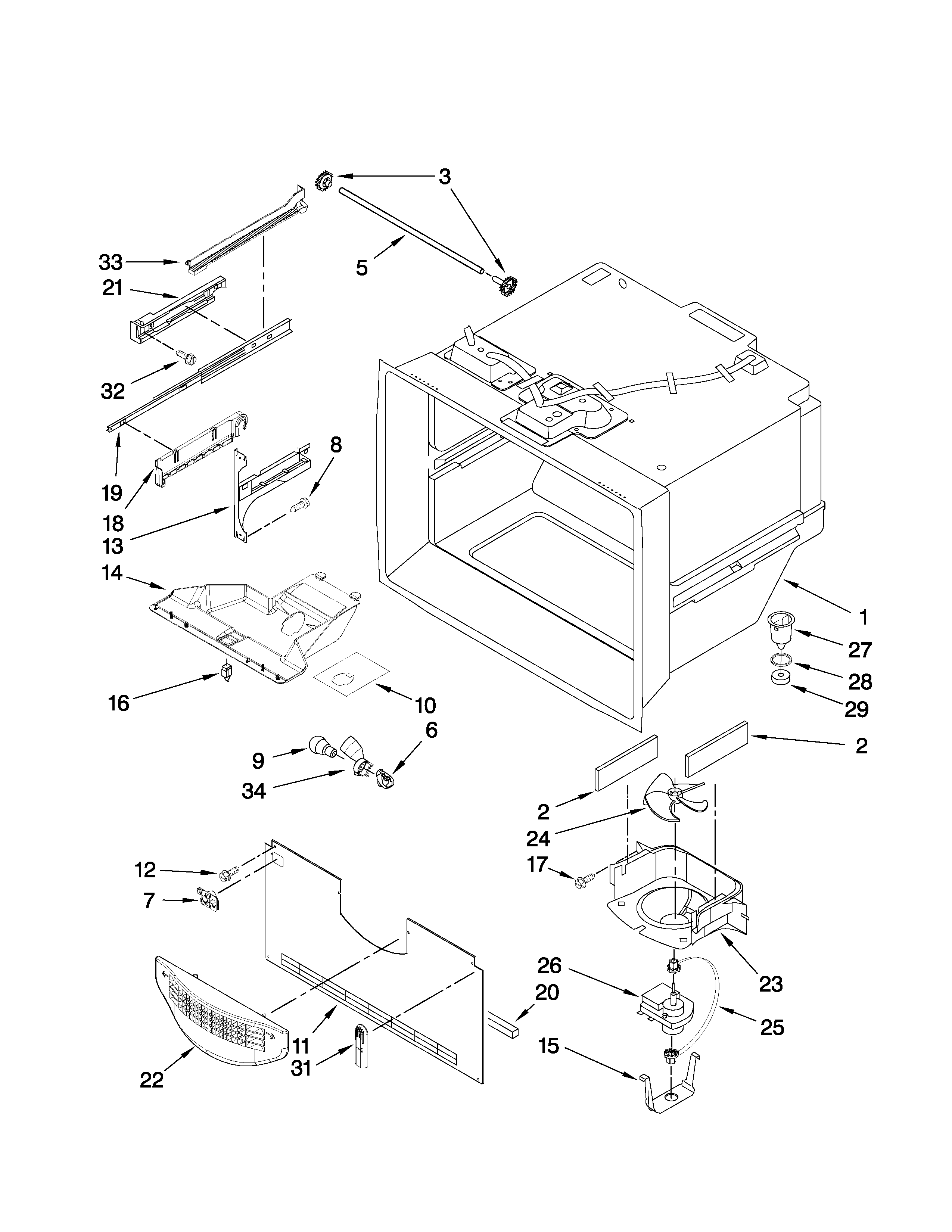 Maytag G37026FEAS4 freezer liner parts diagram