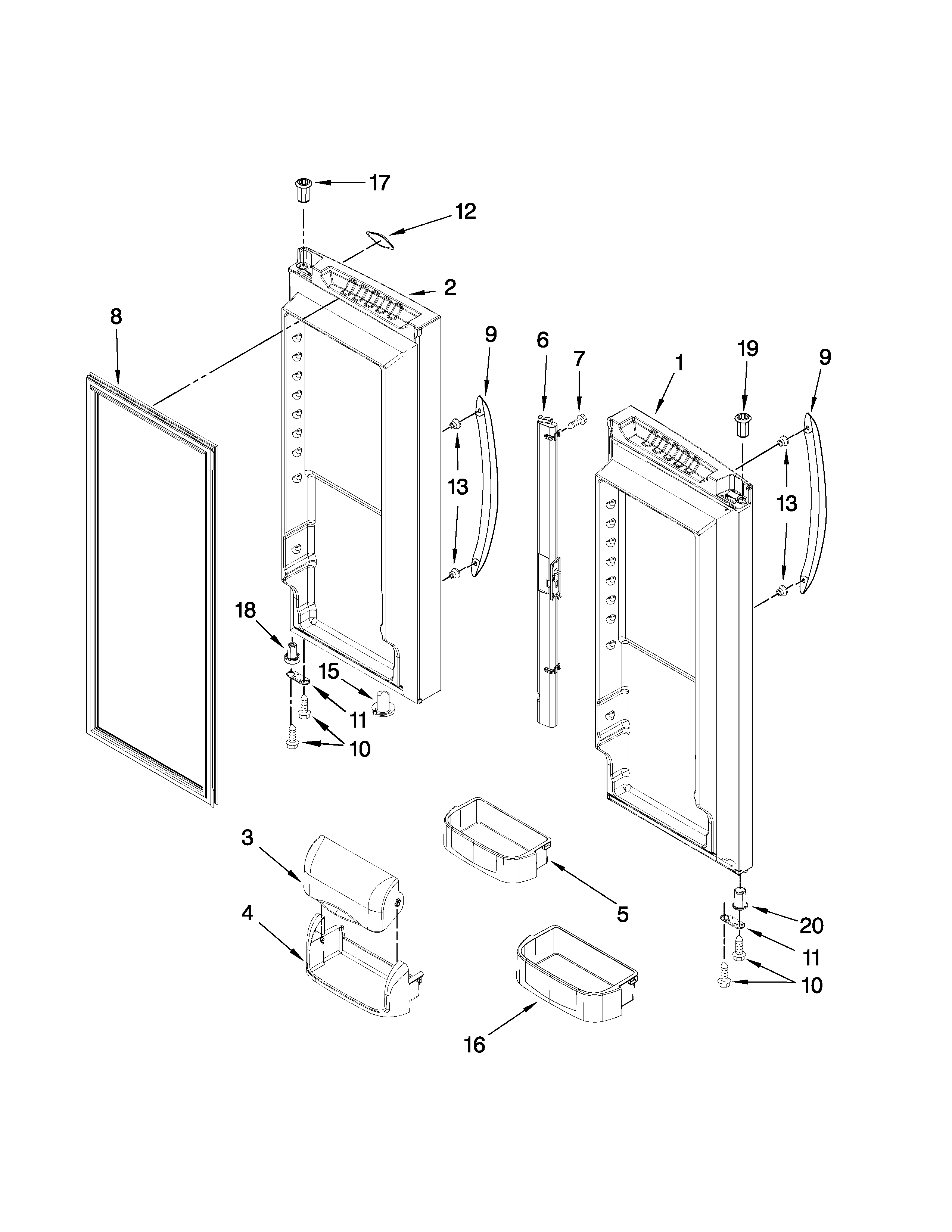 Maytag G37026FEAS4 refrigerator door parts diagram