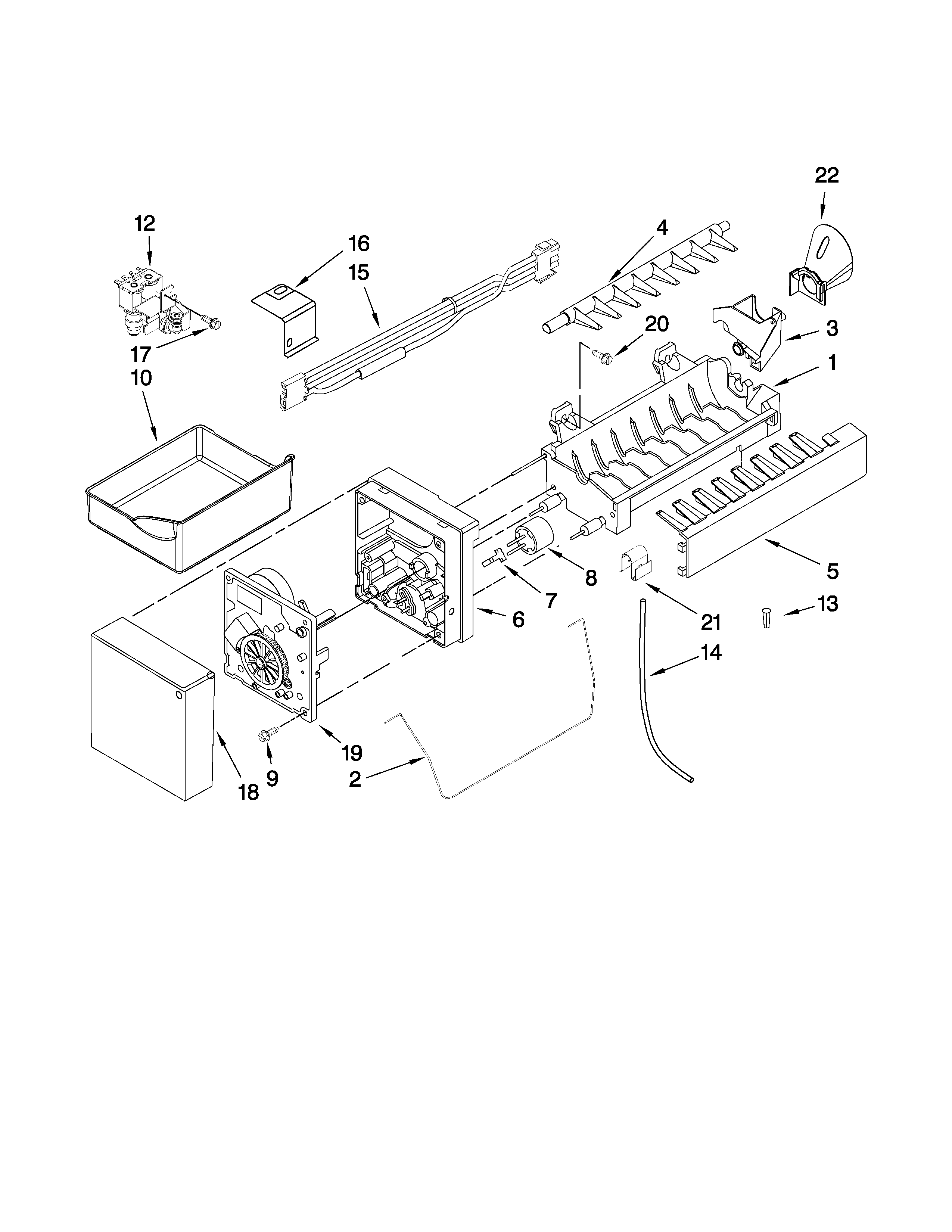 KitchenAid KBFS25EVBL2 icemaker parts diagram