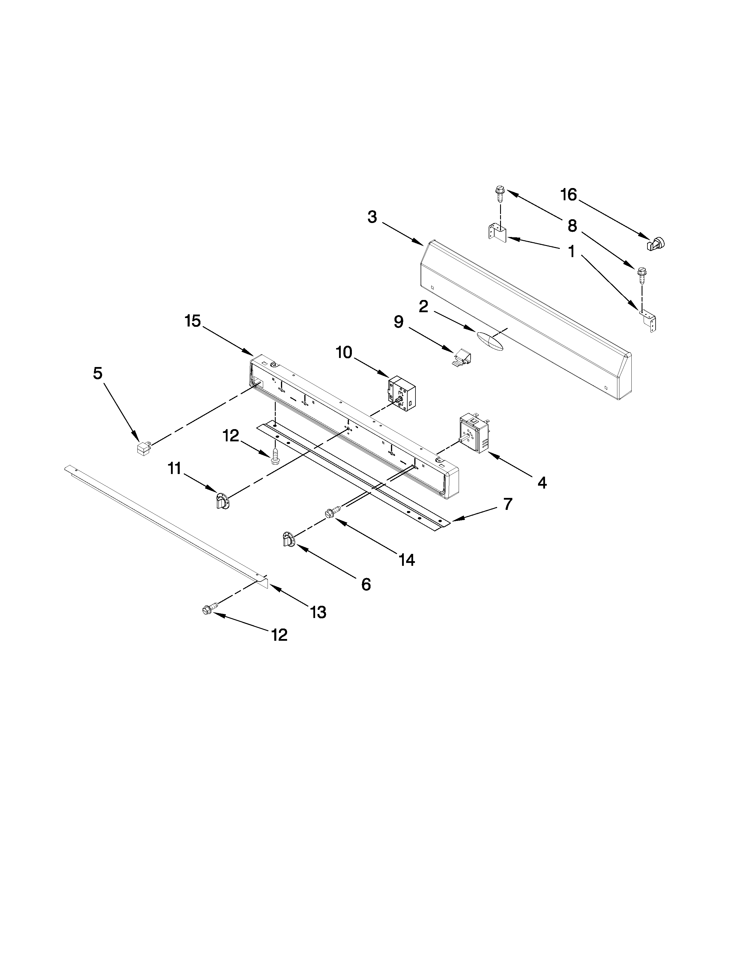 Whirlpool RF301OXTW01 control panel parts diagram