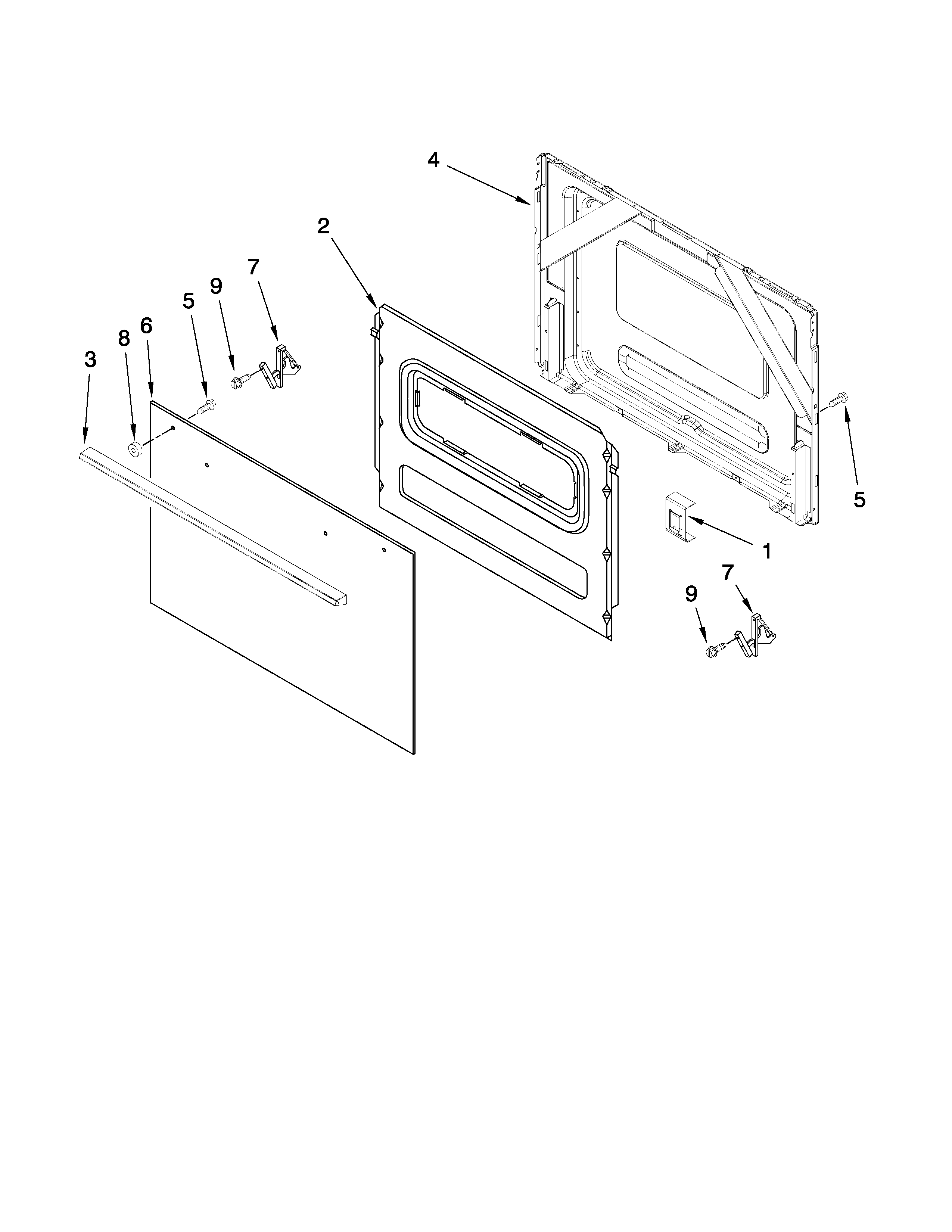 Whirlpool RF301OXTW01 door parts diagram