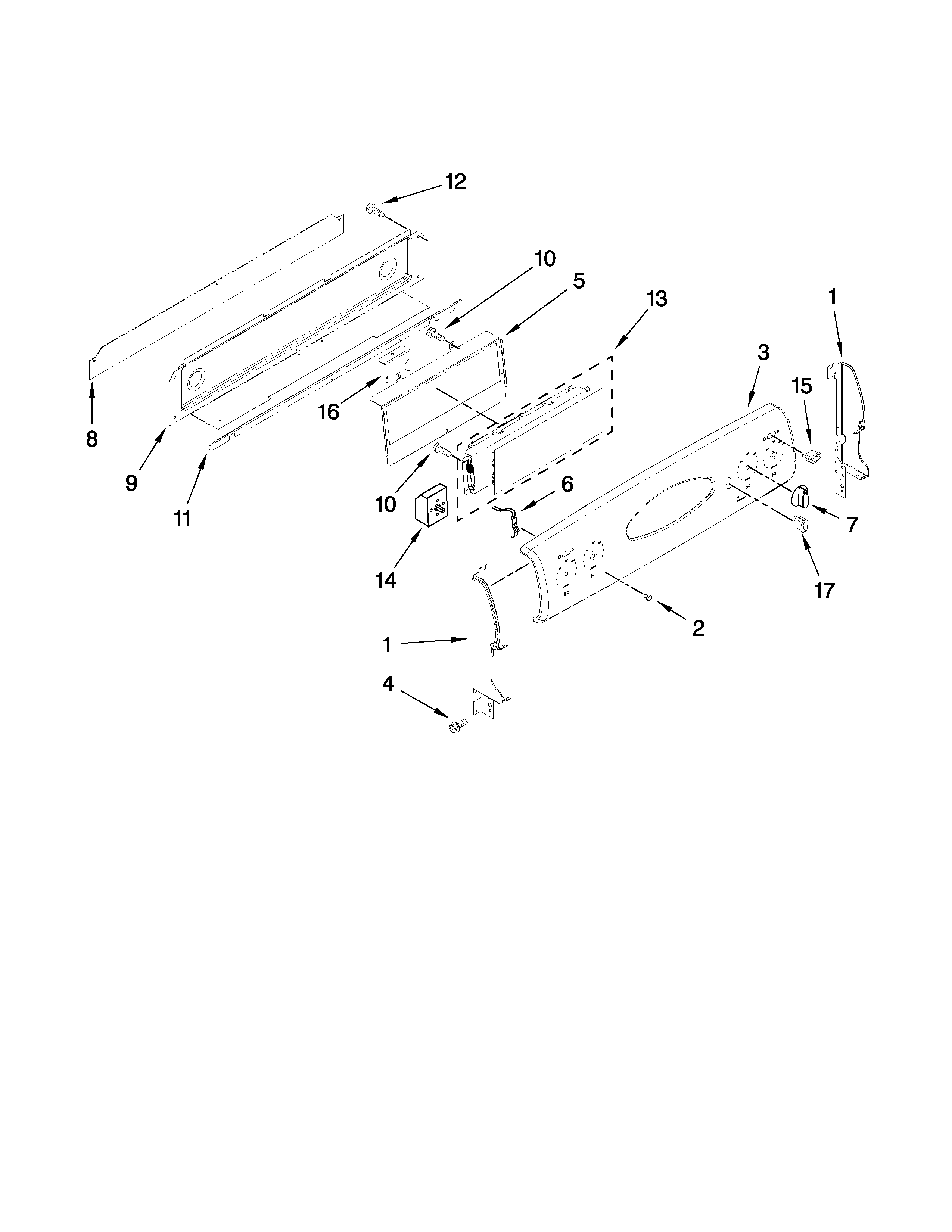 Maytag MER6775BAF17 control panel parts diagram