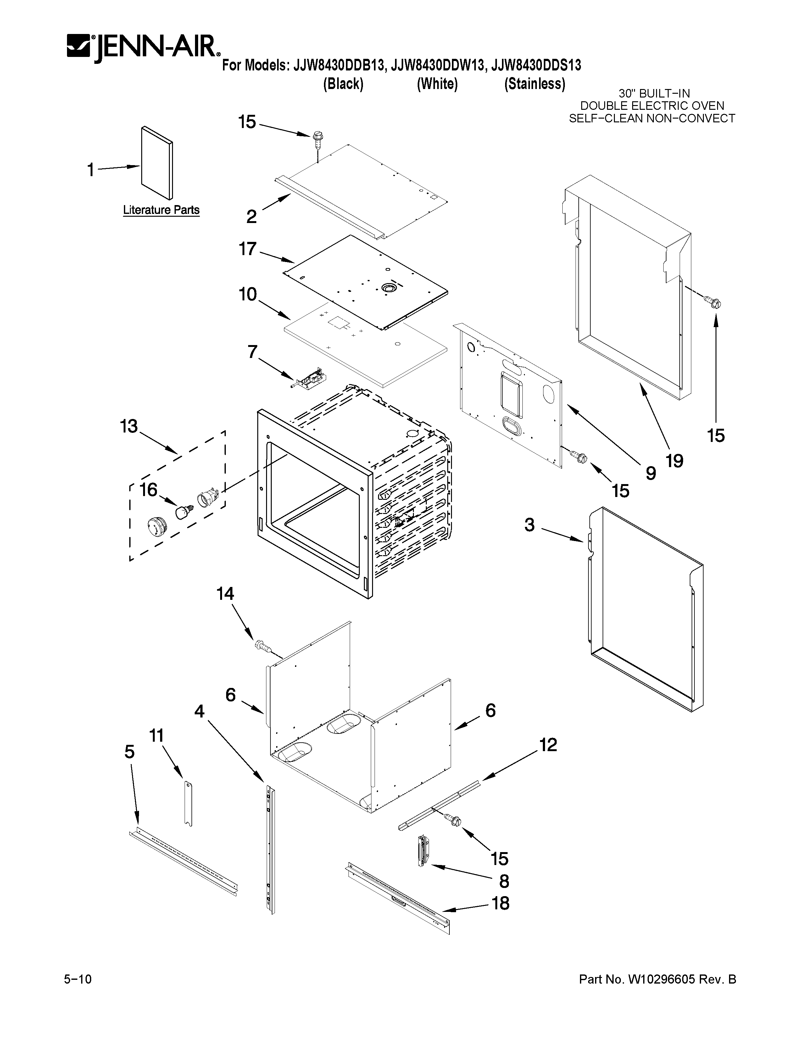 Jenn-Air JJW8430DDS13 oven parts diagram
