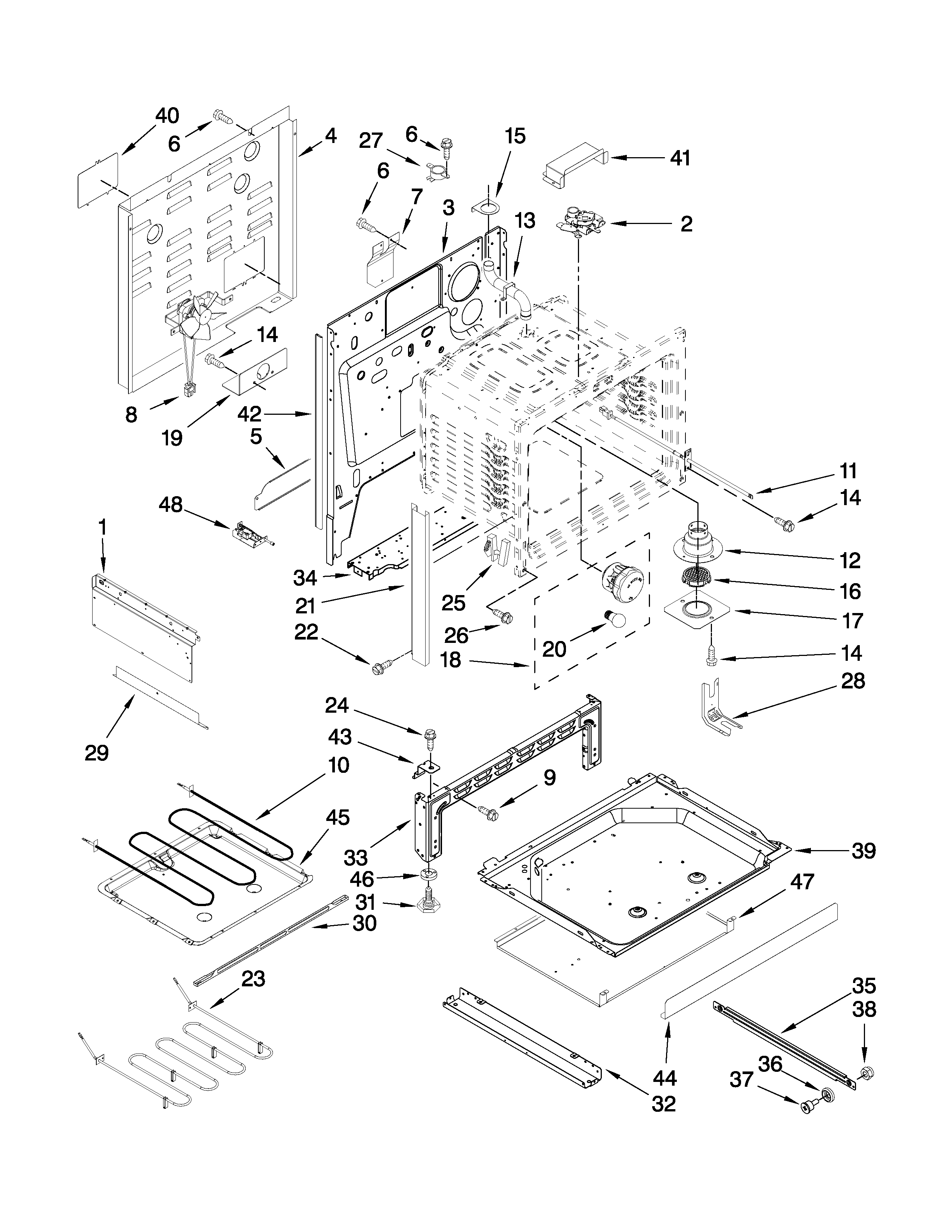 Maytag MES5775BAF19 chassis parts diagram