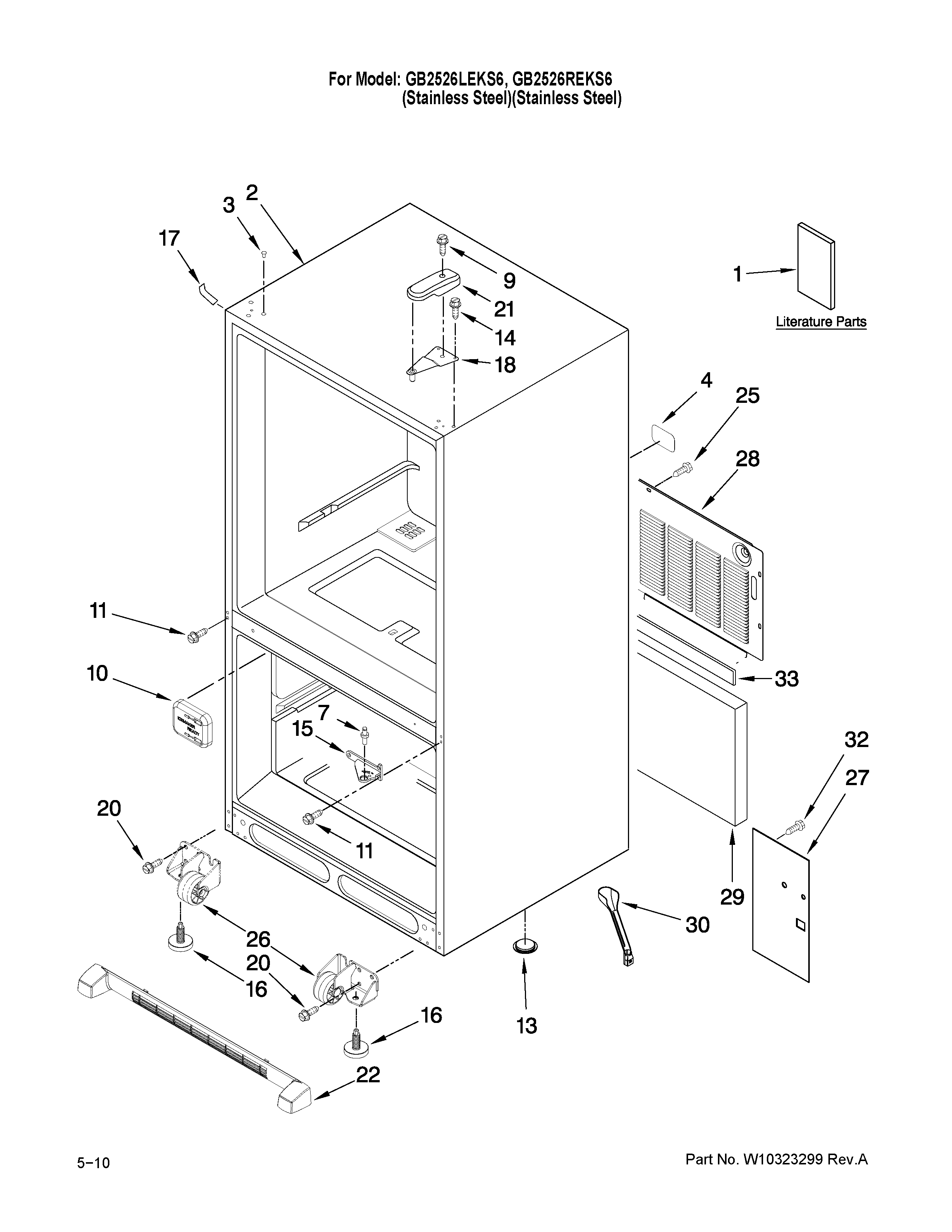 Amana GB2526LEKS6 cabinet parts diagram