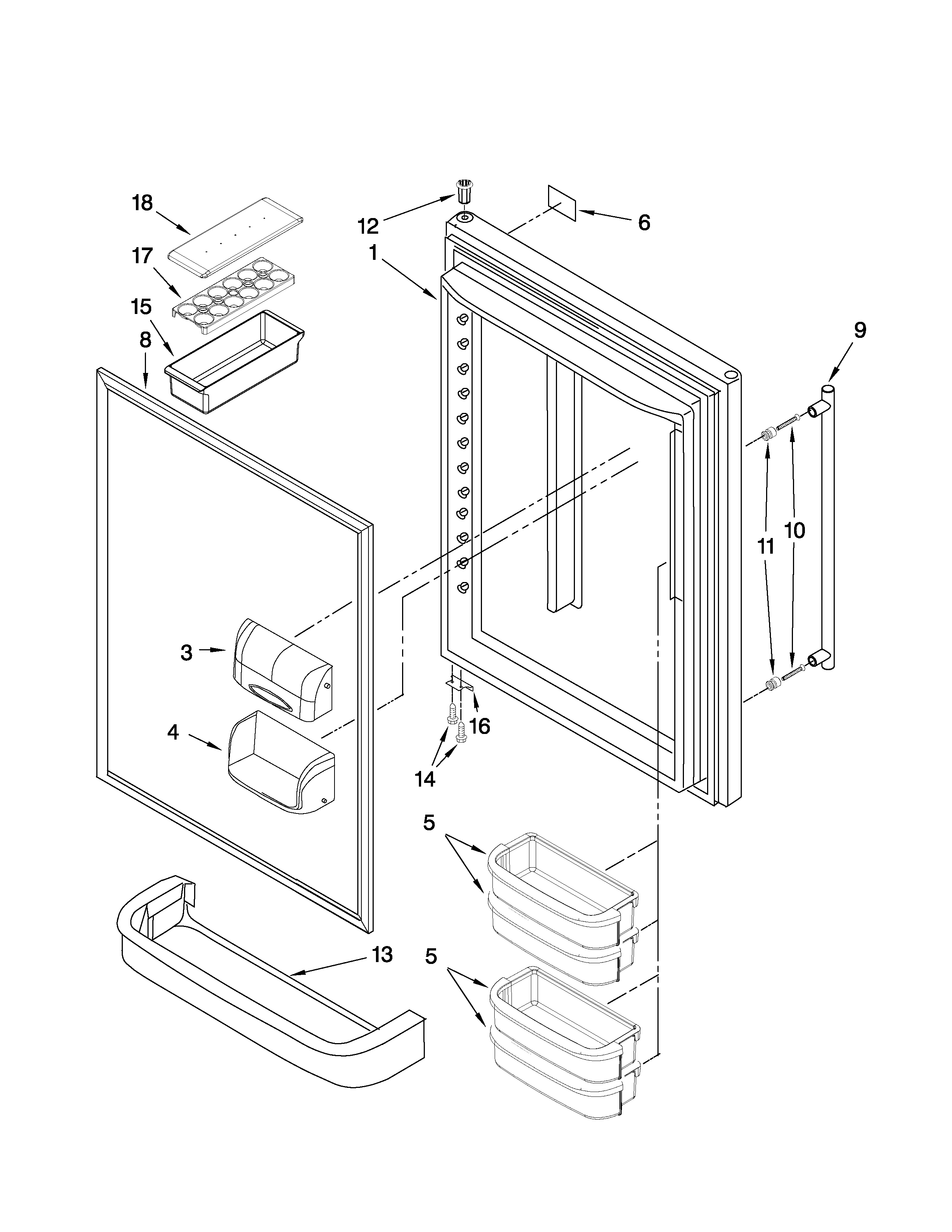 Amana GB2526LEKS6 refrigerator door parts diagram