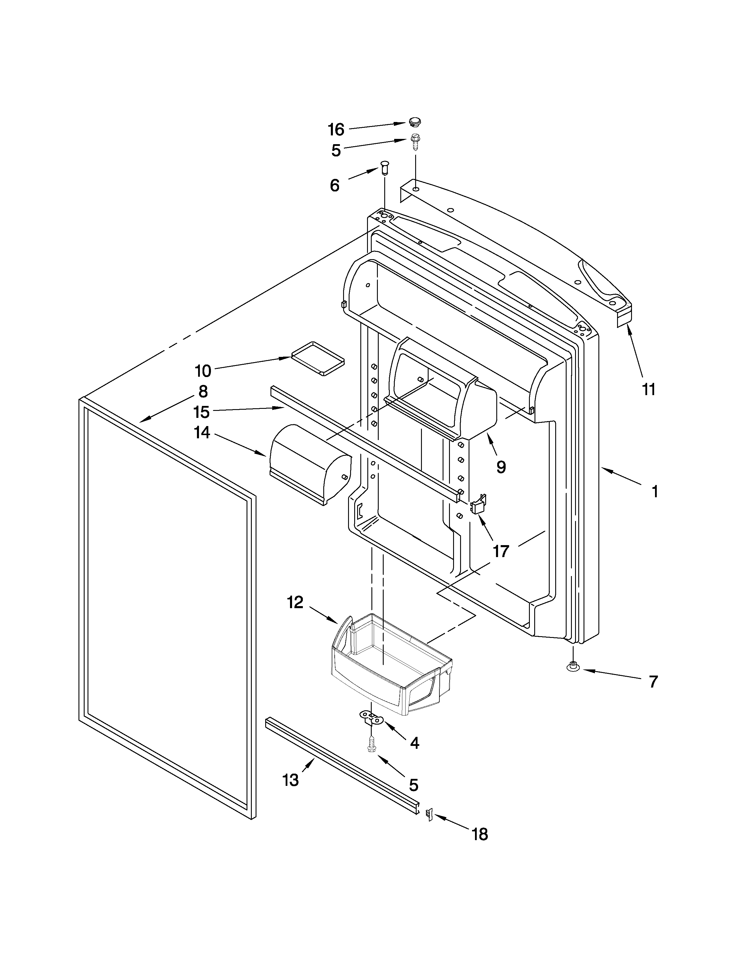 Maytag MTB1954EES03 refrigerator door parts diagram