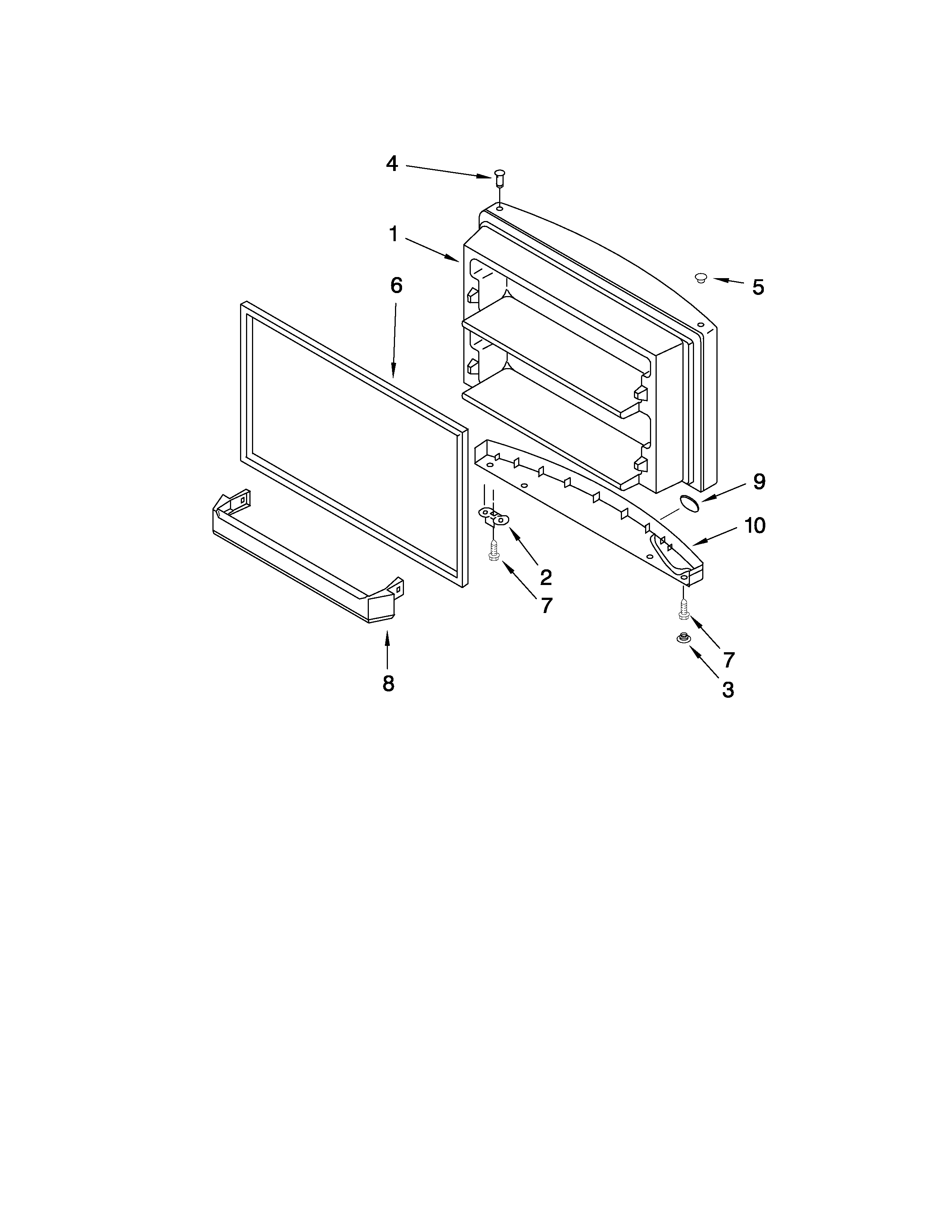 Maytag MTB1954EES03 freezer door parts diagram