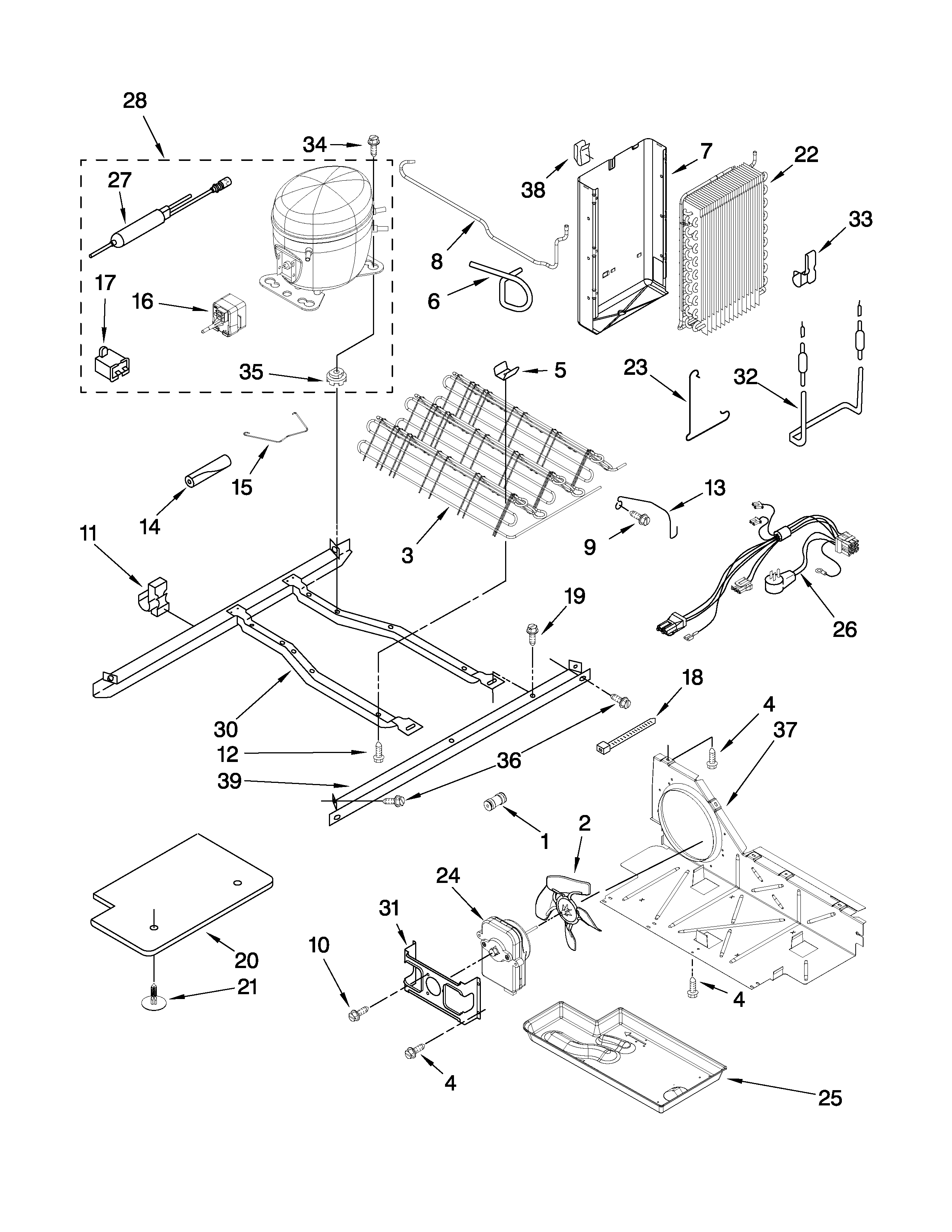 Whirlpool ED5LVAXWS00 unit parts diagram