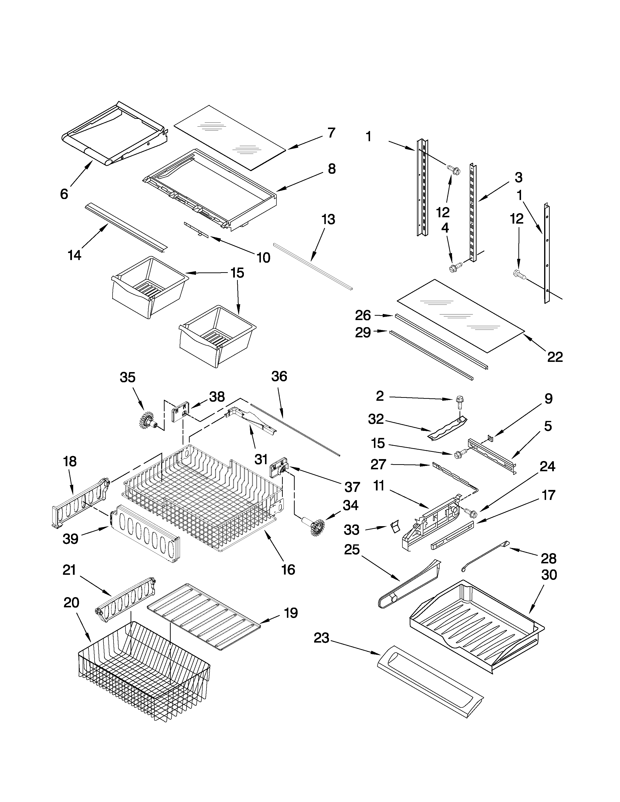 KitchenAid KBLS20EVMS4 shelf parts diagram