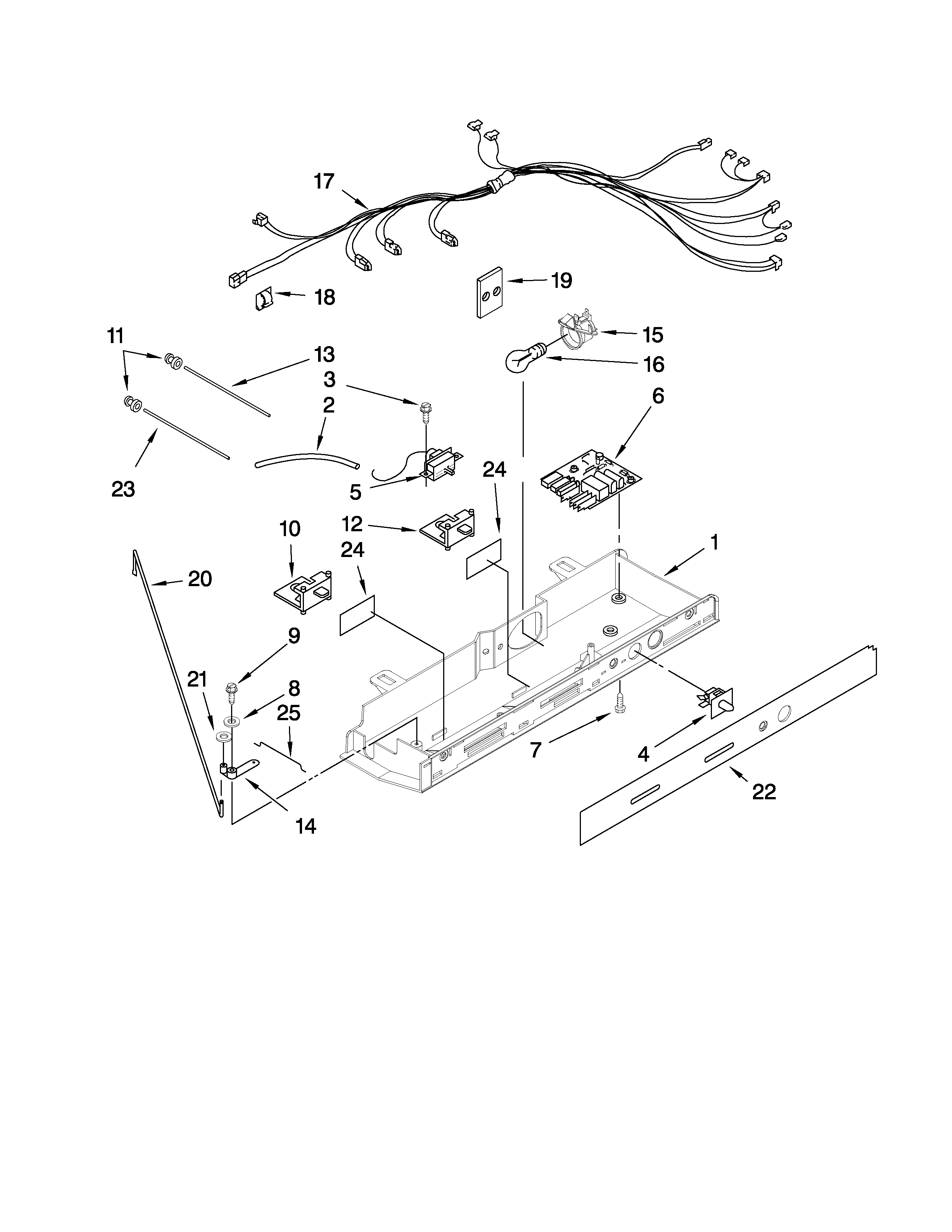 KitchenAid KSRS25MWSS00 control parts diagram