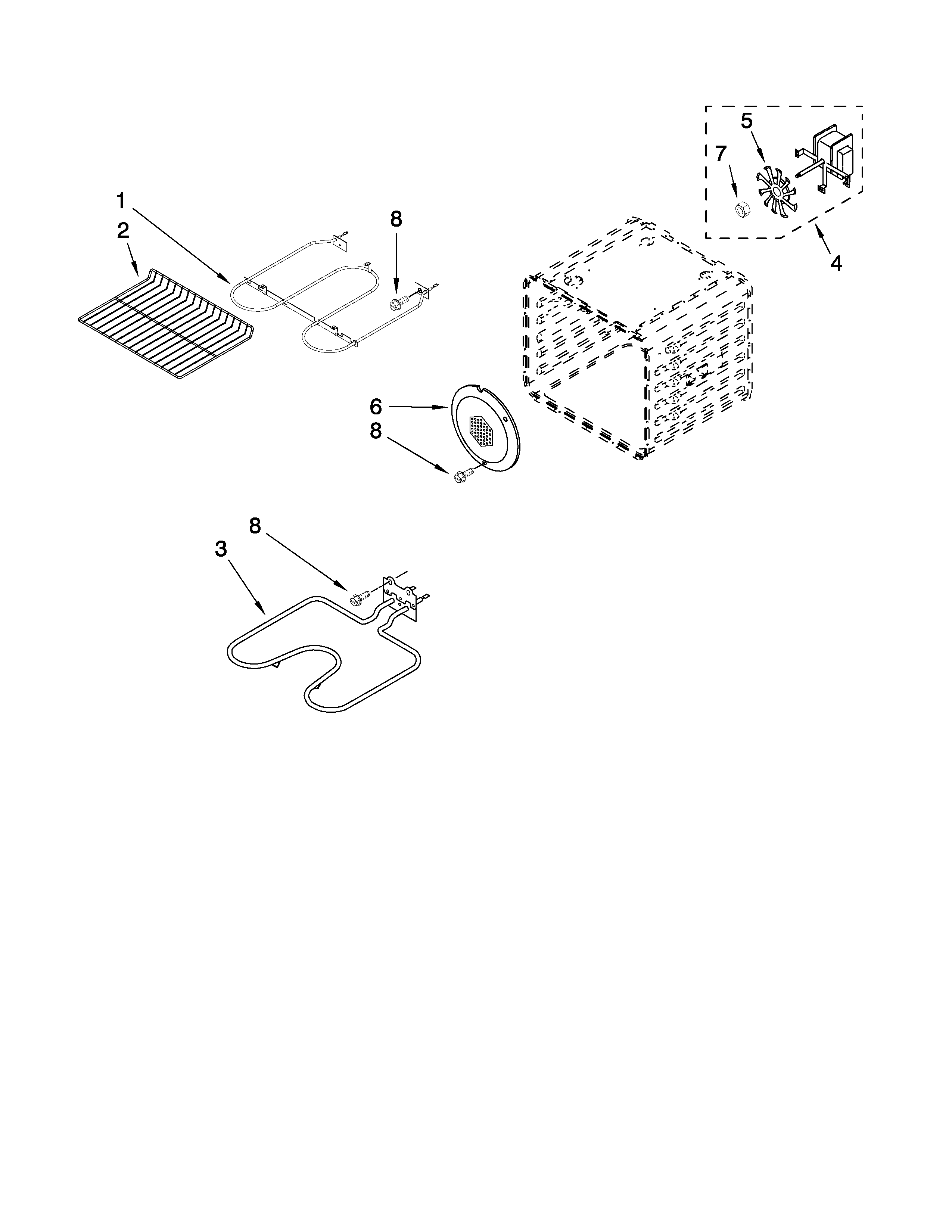 Ikea IBD650PXS00 internal oven parts diagram