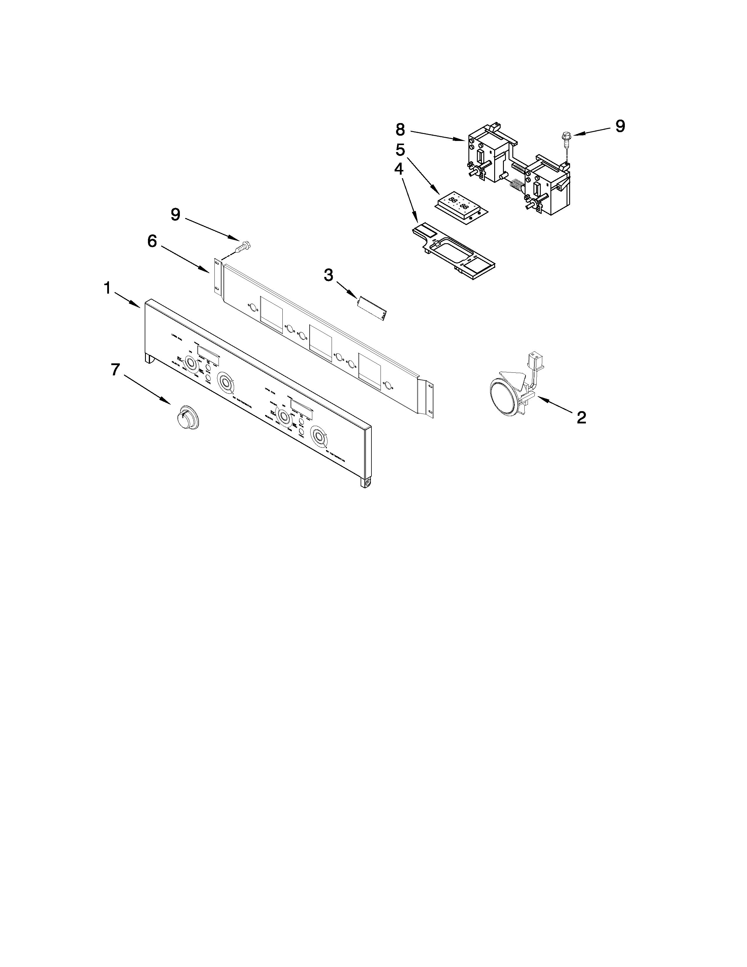 Ikea IBD650PXS00 control panel parts diagram